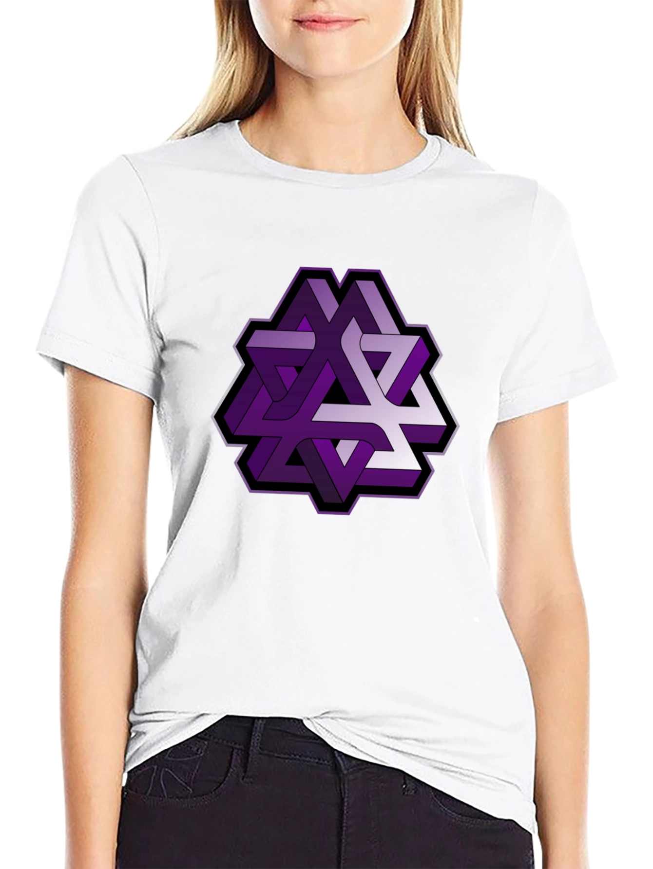 Geometric Illusion Mens Black T-Shirt