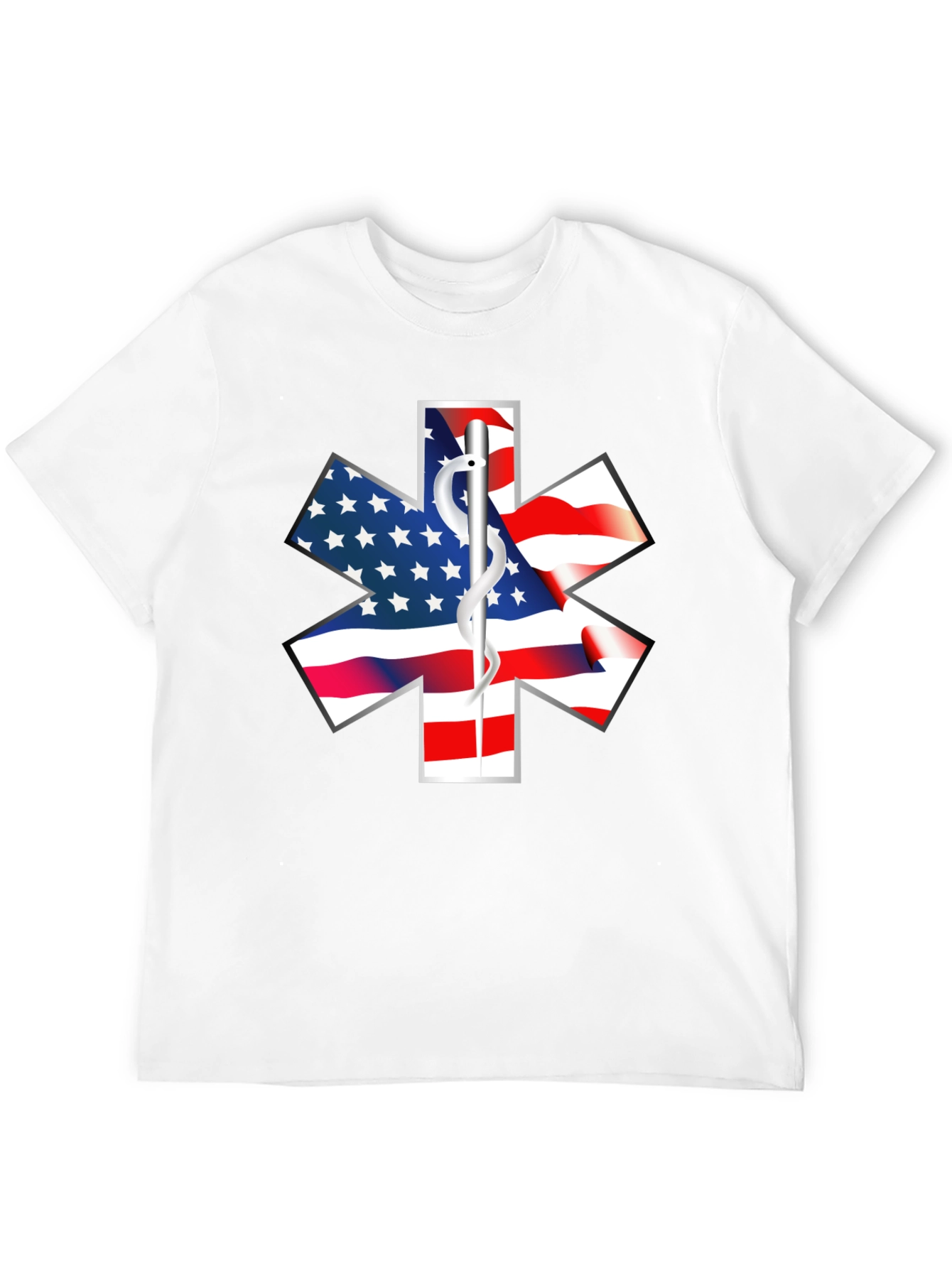 American Flag EMT Star of Life T-Shirt