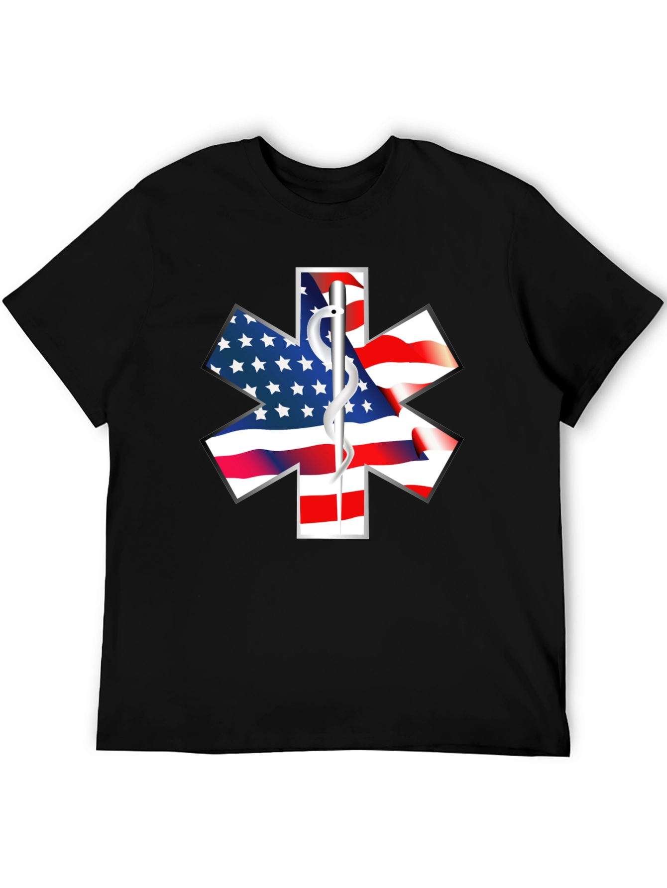 American Flag EMT Star of Life T-Shirt