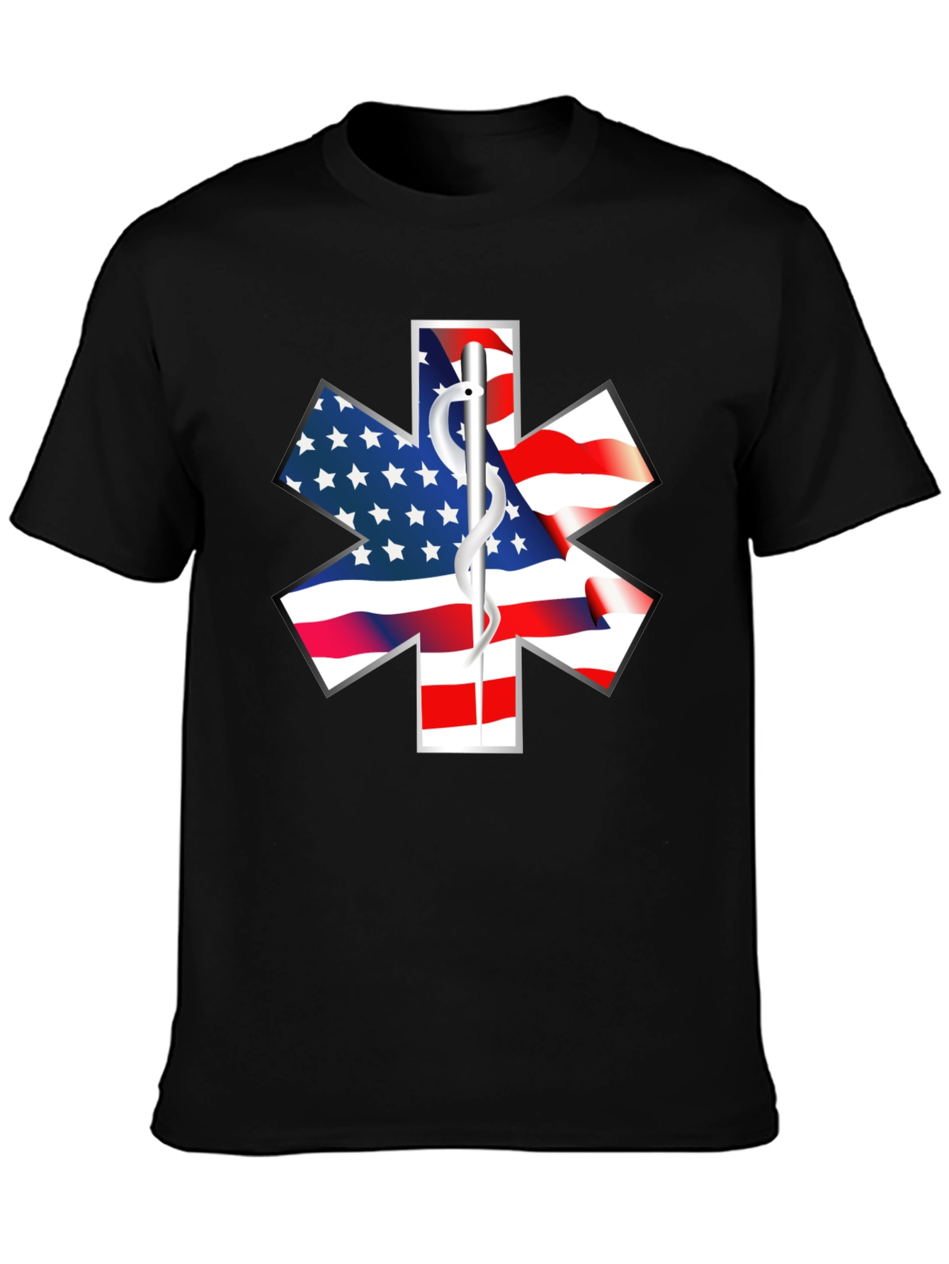 American Flag EMT Star of Life T-Shirt
