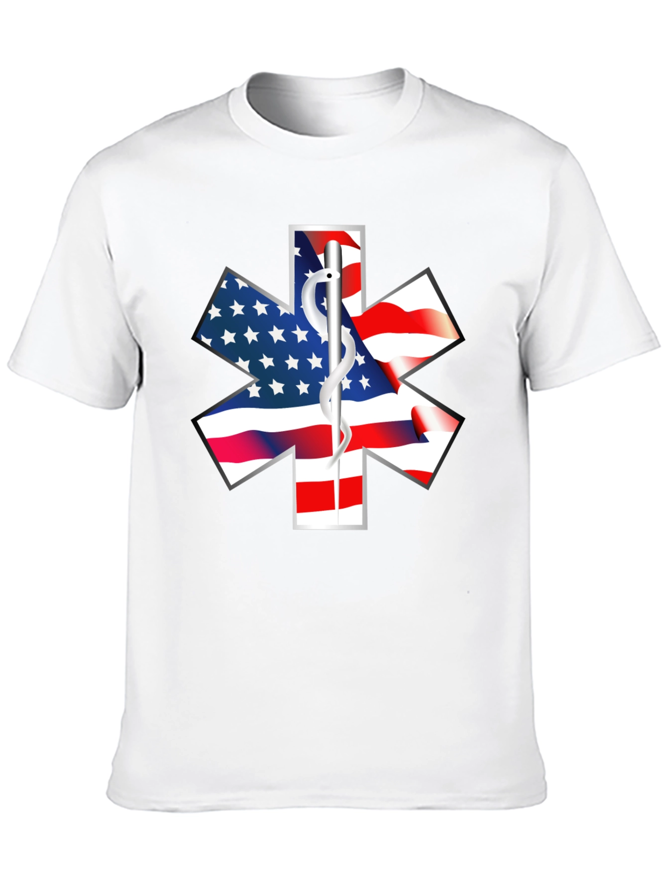 American Flag EMT Star of Life T-Shirt