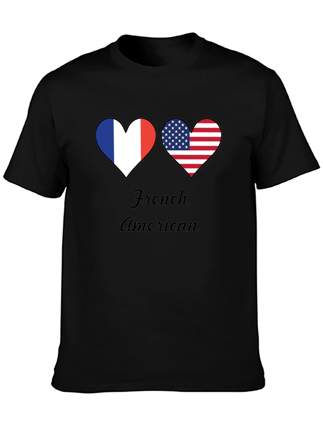 French American Flag Hearts T-Shirt