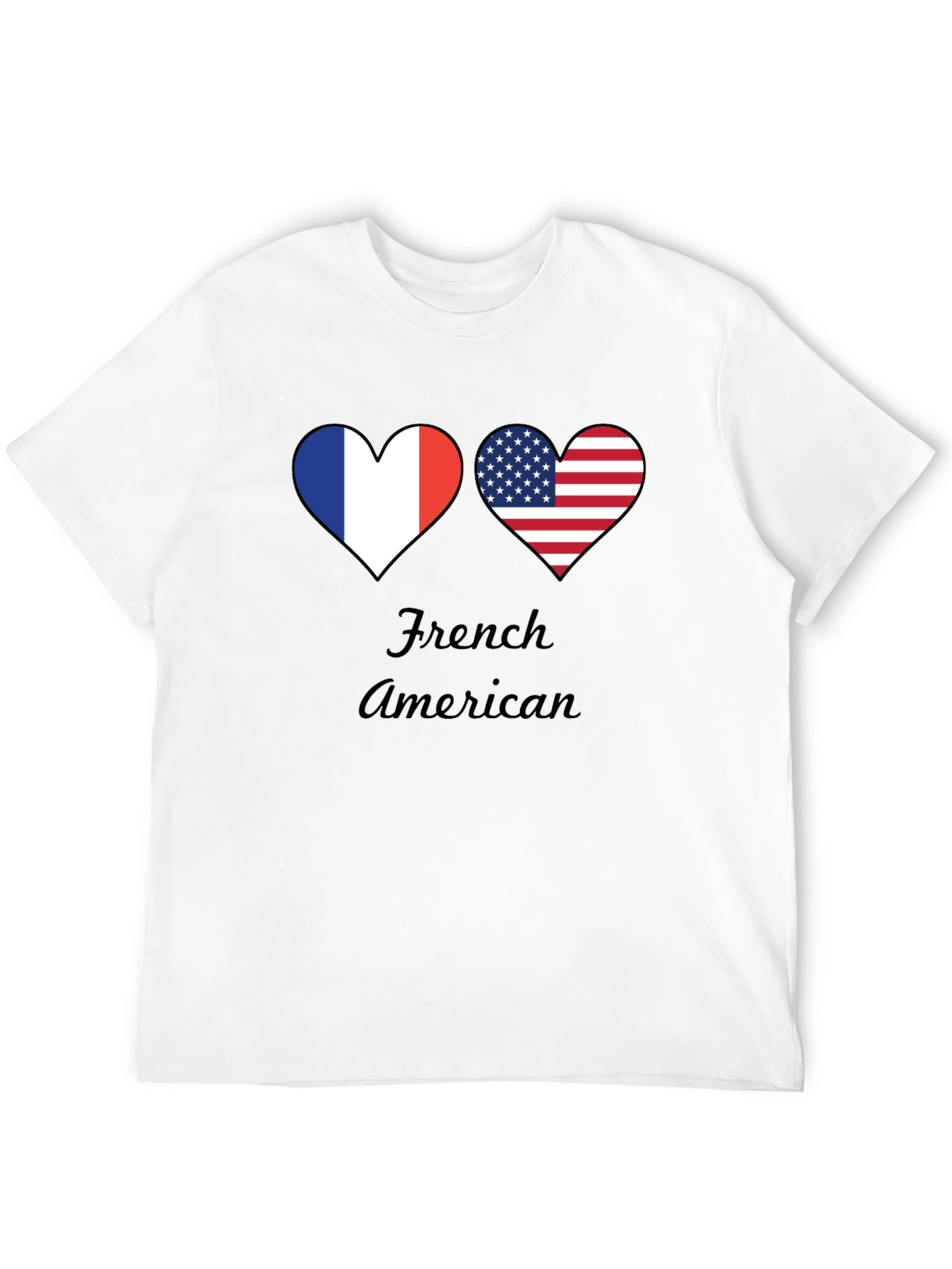French American Flag Hearts T-Shirt