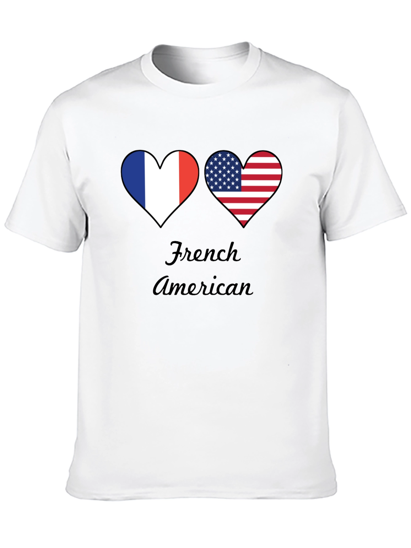French American Flag Hearts T-Shirt