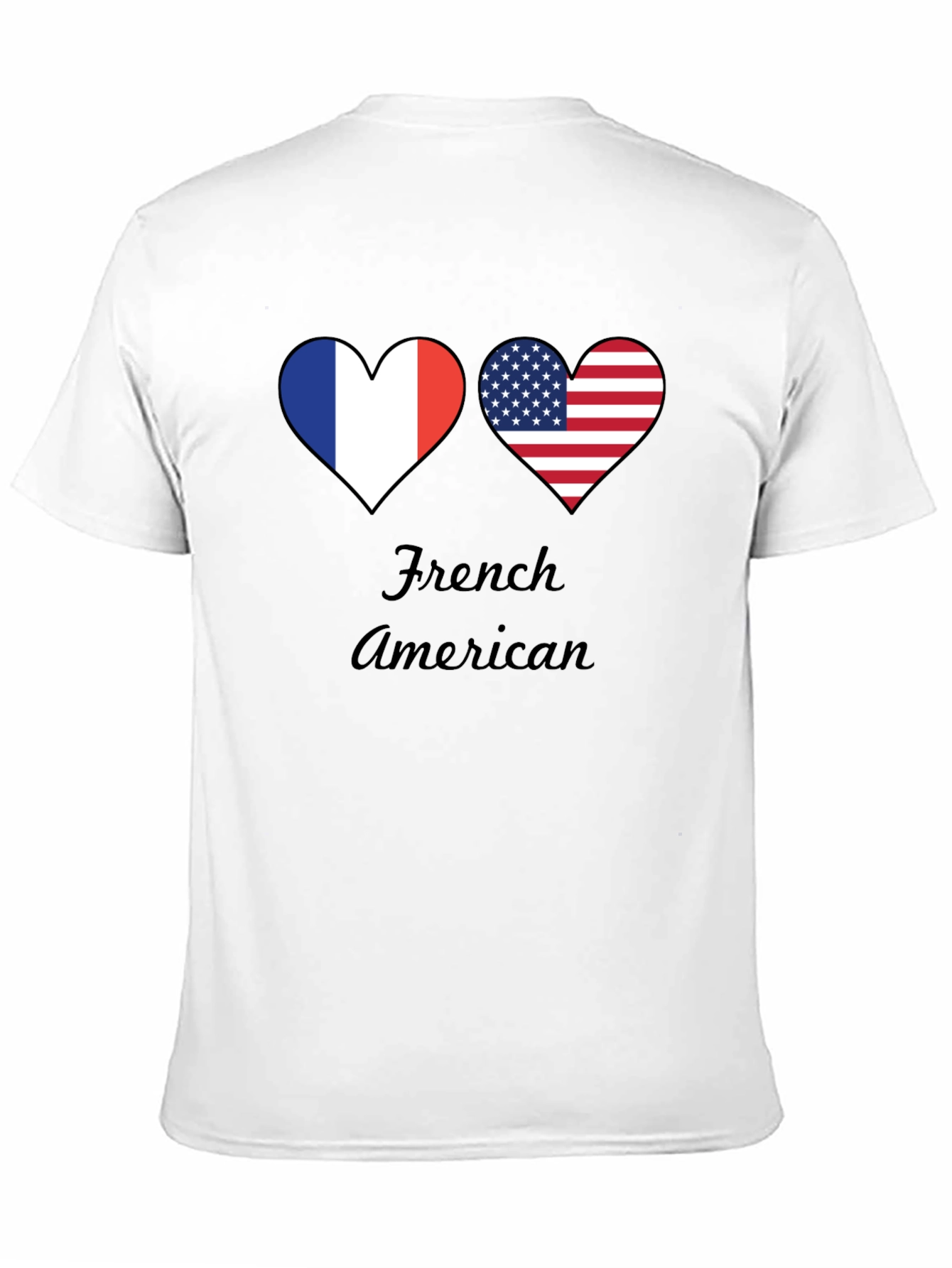 French American Flag Hearts T-Shirt