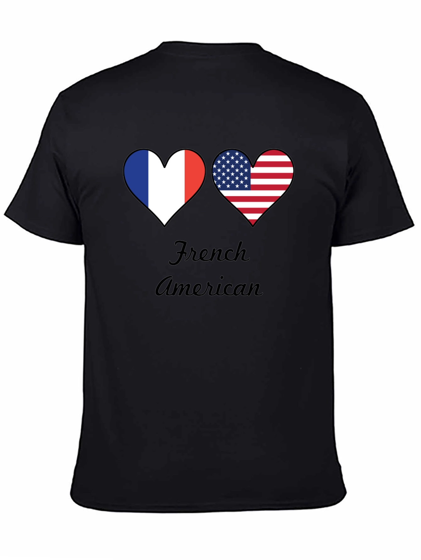 French American Flag Hearts T-Shirt