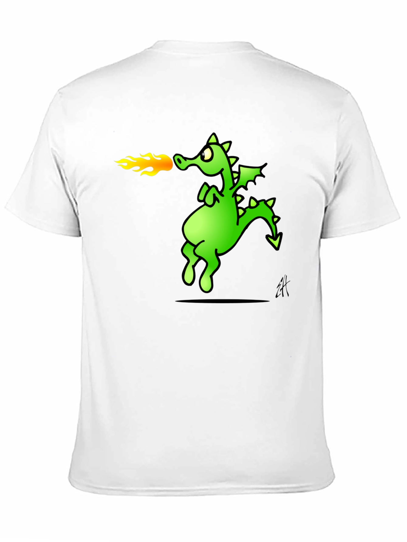 Dragon Fire Breath Graphic Tee - Black Cotton T-Shirt
