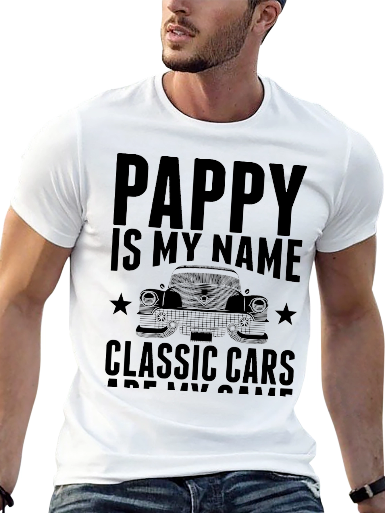 Pappy Classic Car T-Shirt - Name & Game