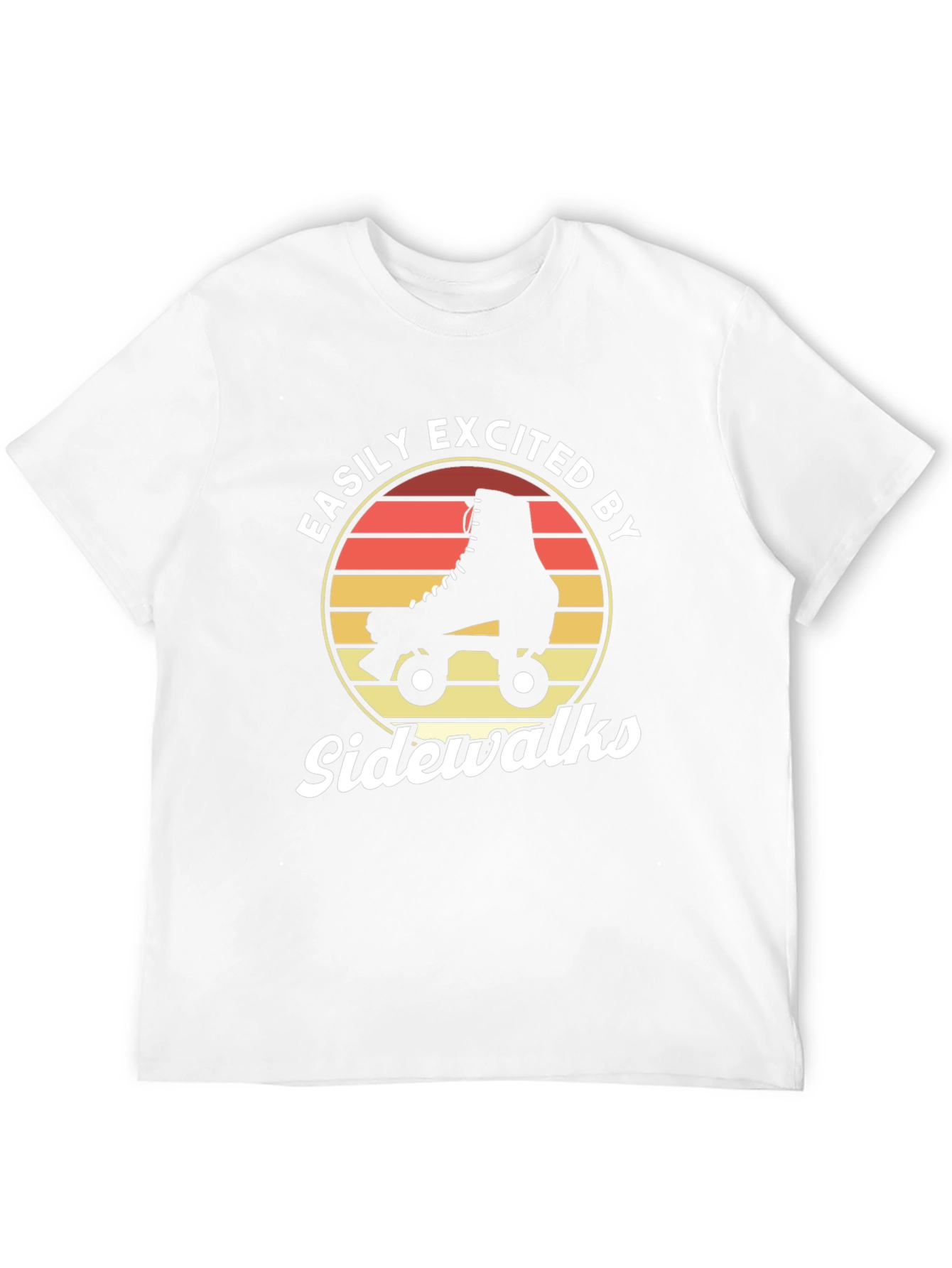 Easily Excited by Sidewalks Roller Skate Graphic T-Shirt