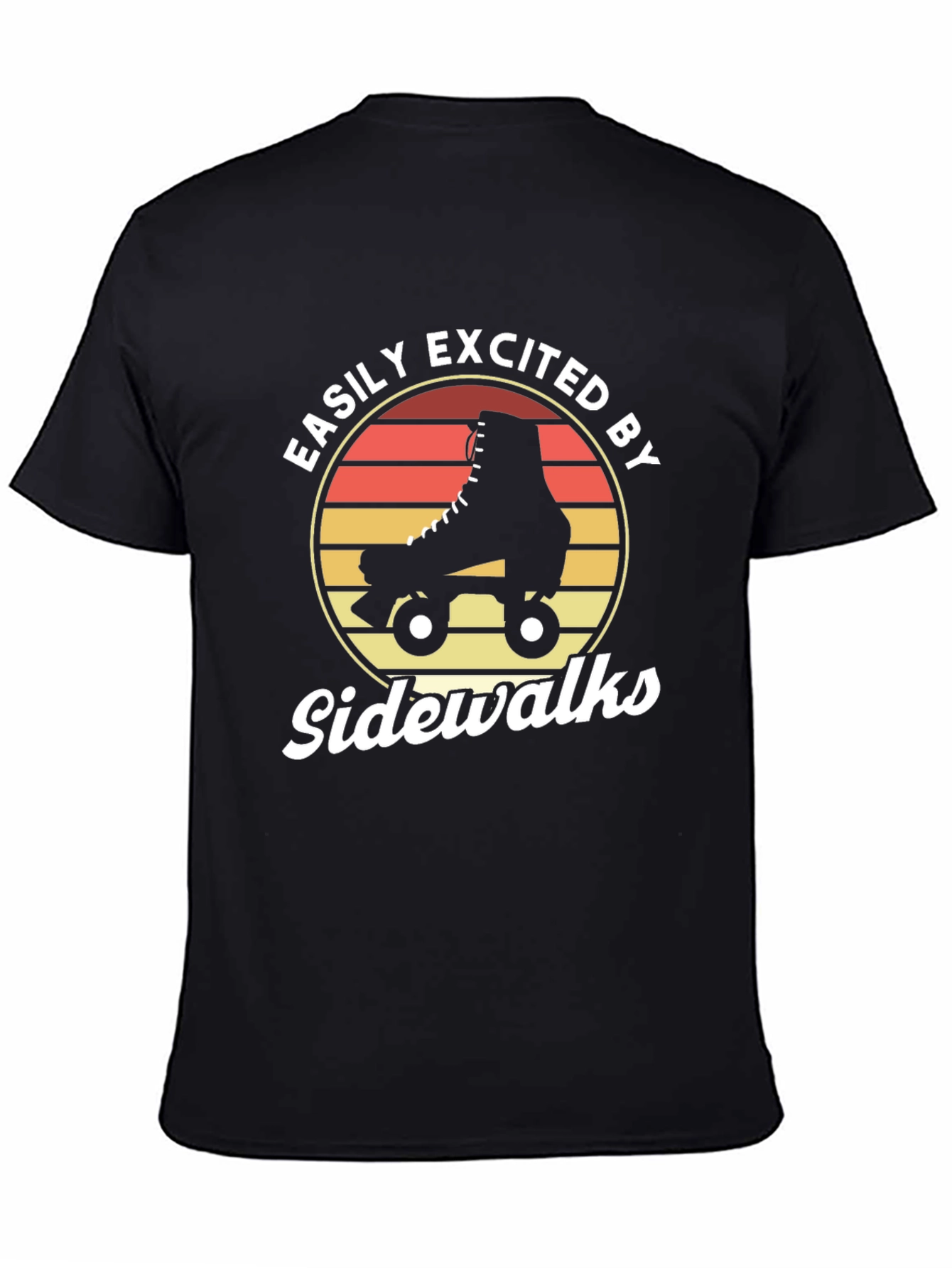 Easily Excited by Sidewalks Roller Skate Graphic T-Shirt