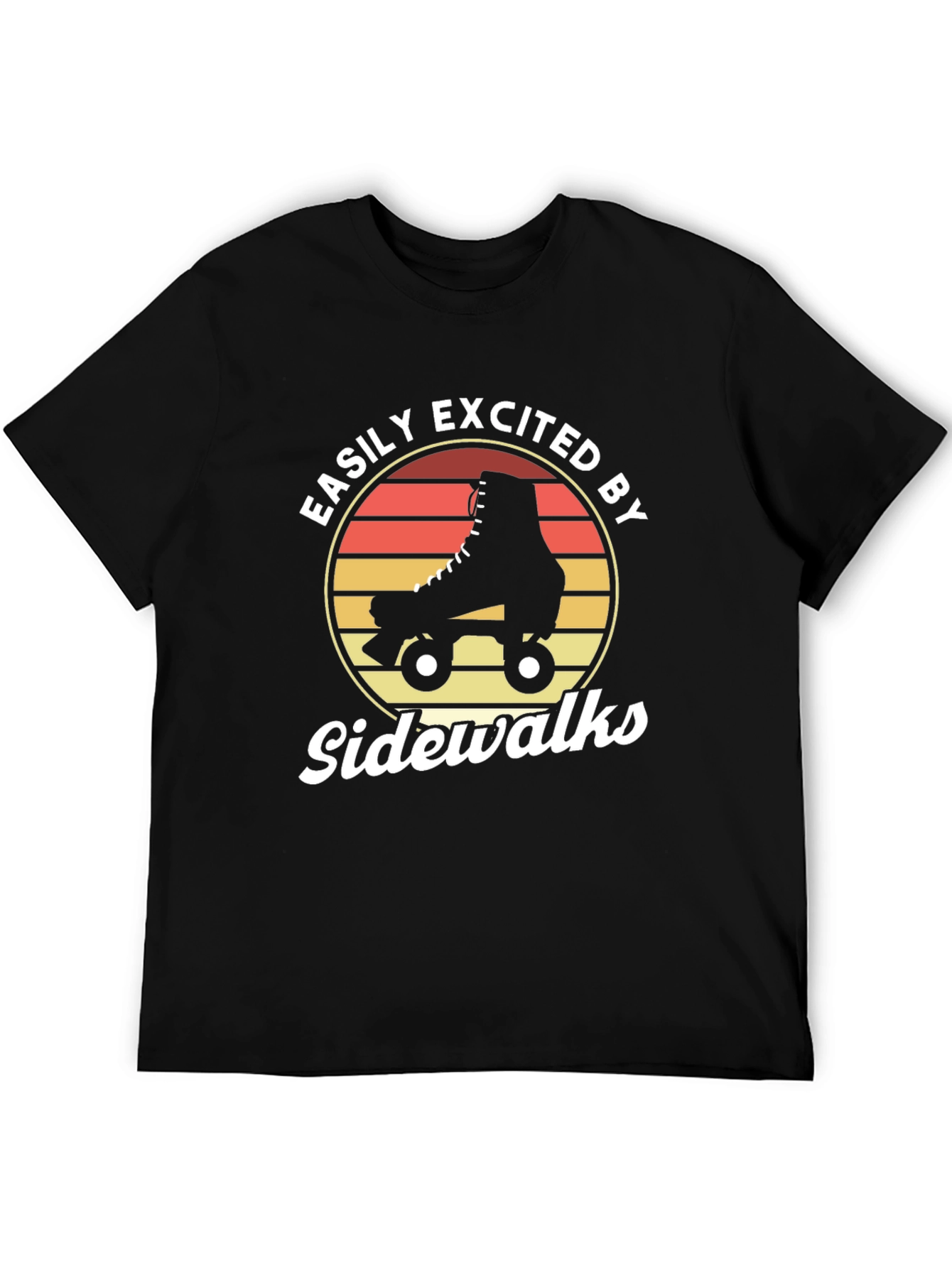 Easily Excited by Sidewalks Roller Skate Graphic T-Shirt