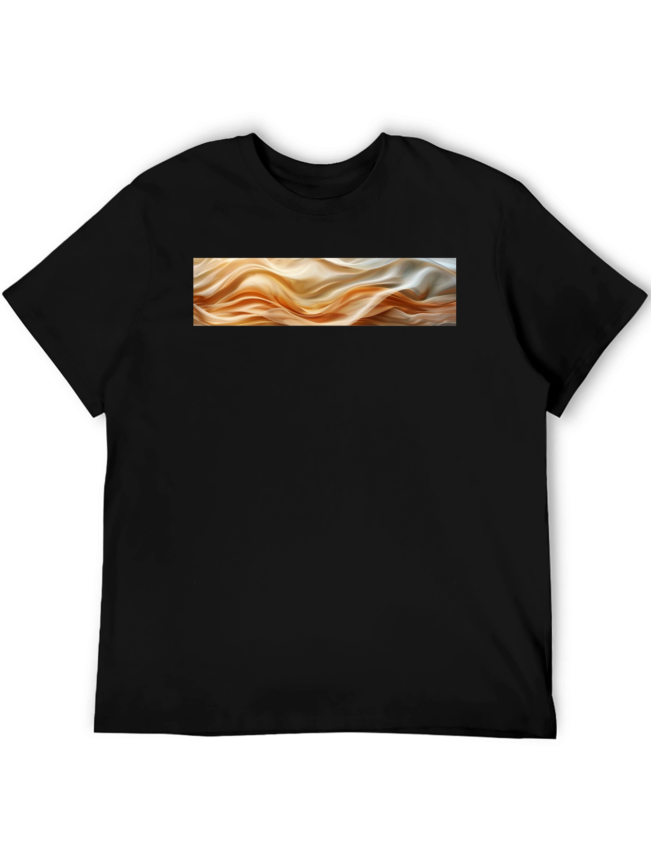 Abstract Waves Graphic Black T-Shirt