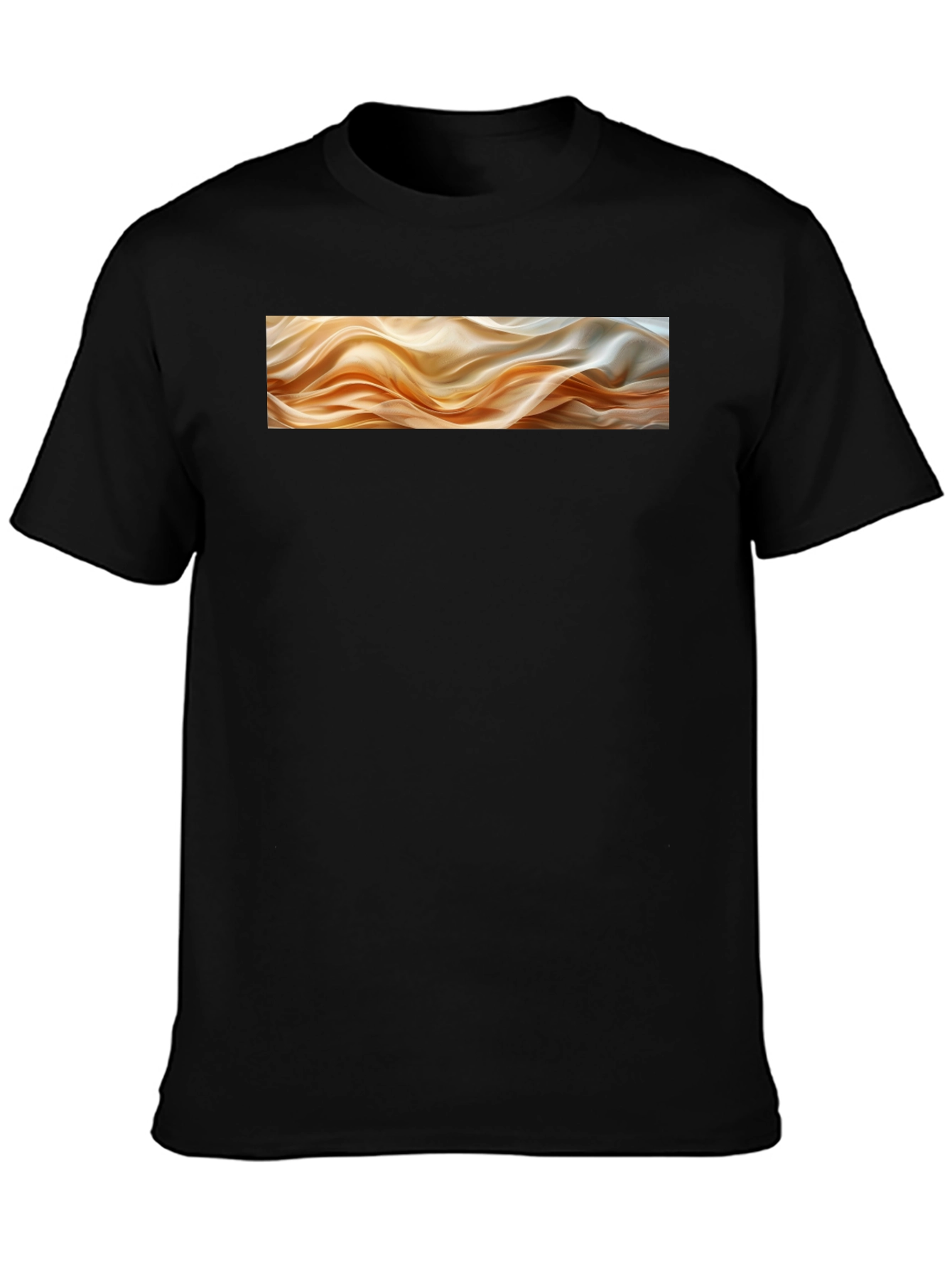 Abstract Waves Graphic Black T-Shirt