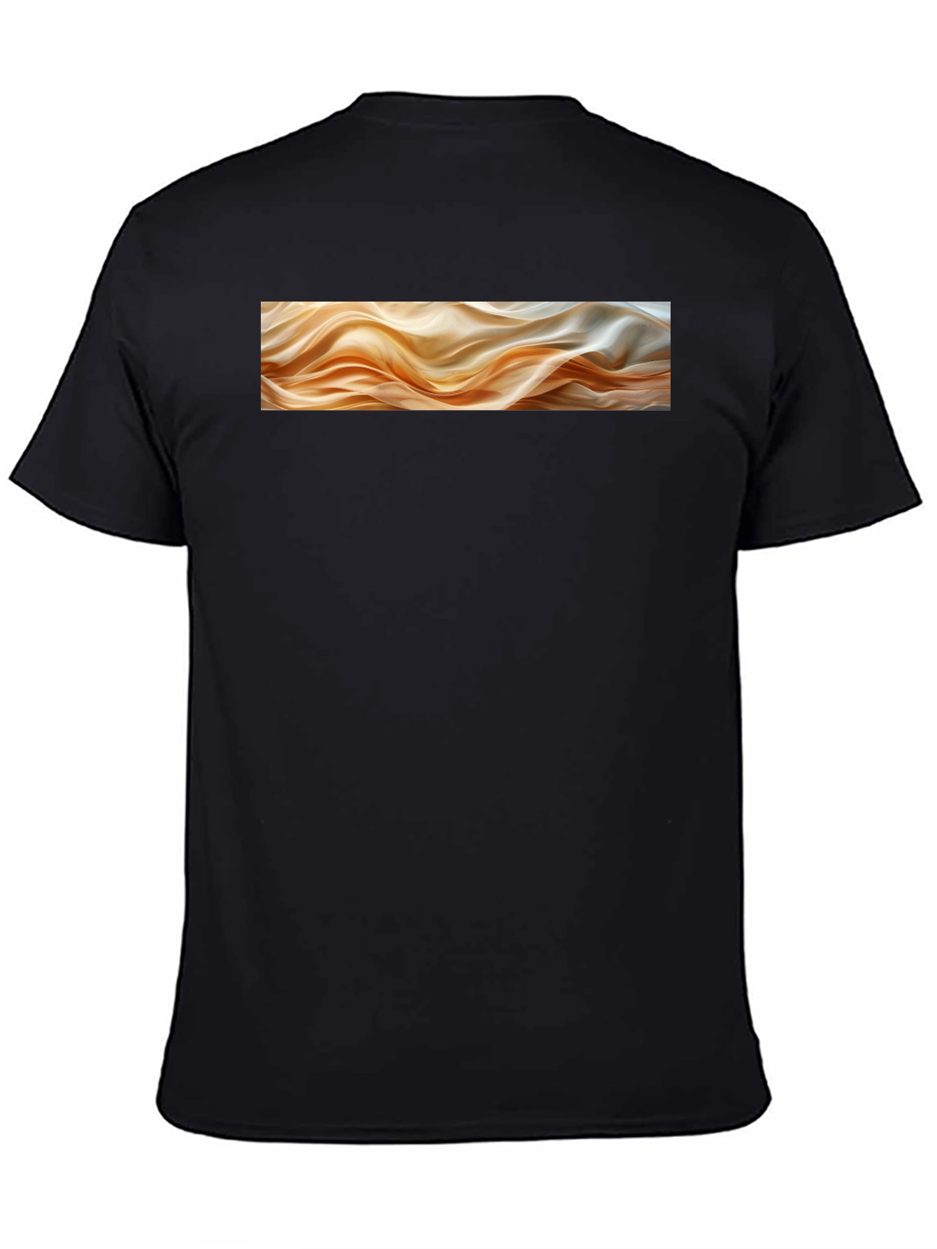 Abstract Waves Graphic Black T-Shirt