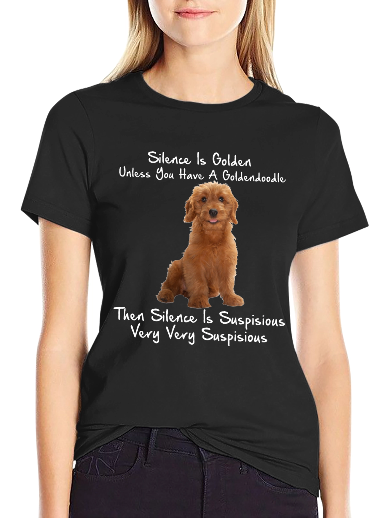 Goldendoodle Silence Humor T-Shirt
