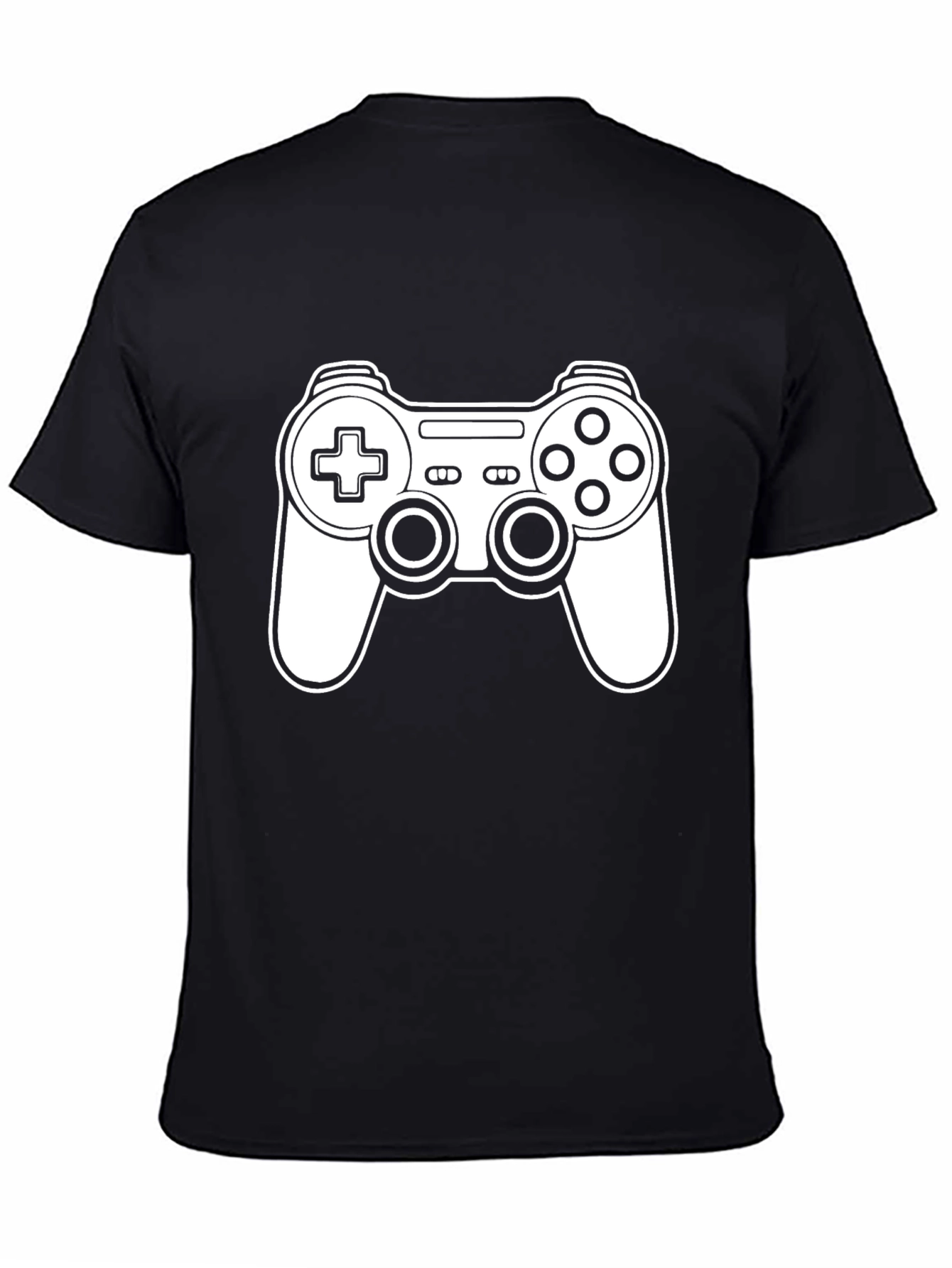 Gamer T-Shirt - Black Cotton - Game Controller Graphic