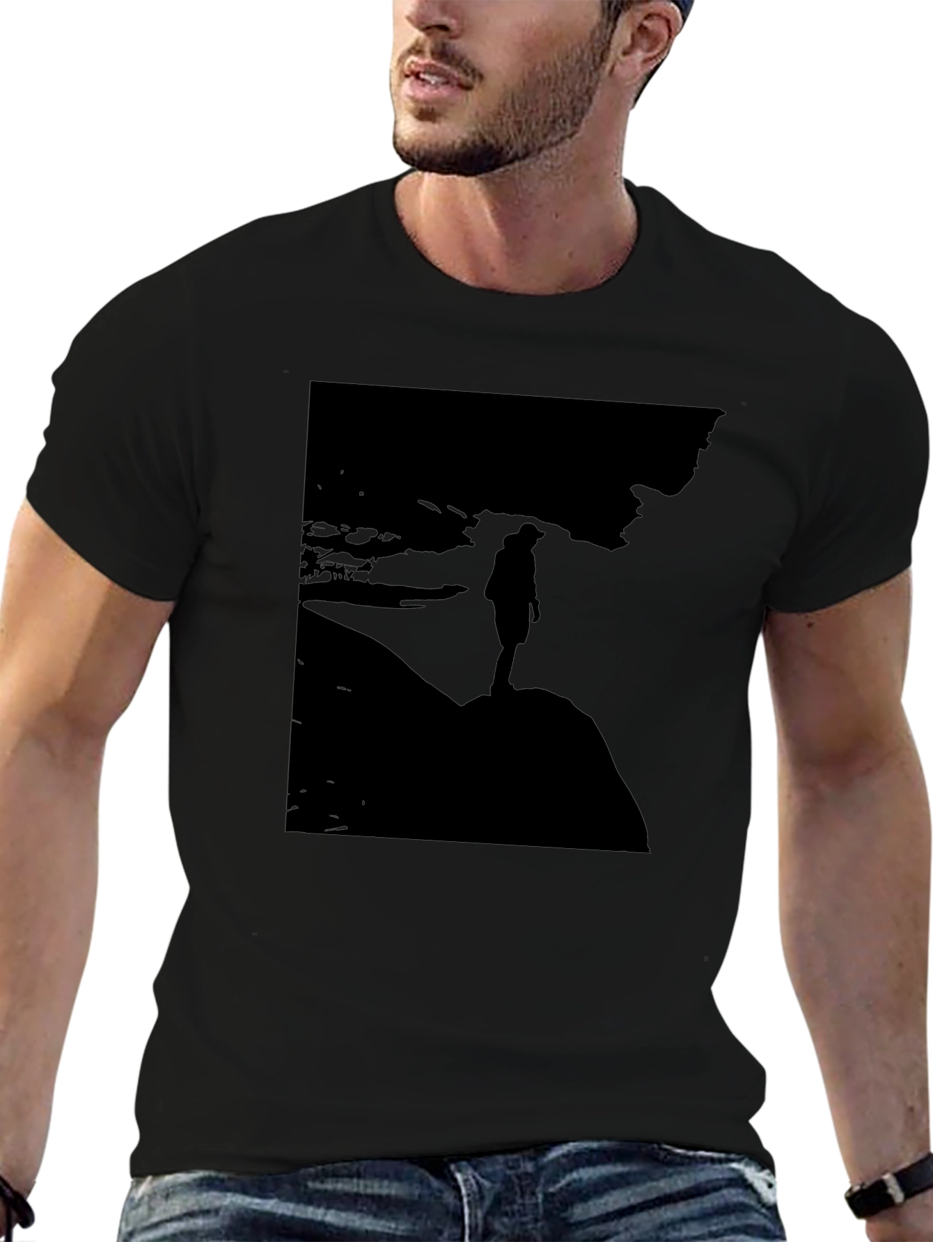Silhouette Graphic T-Shirt - Mens Black Tee