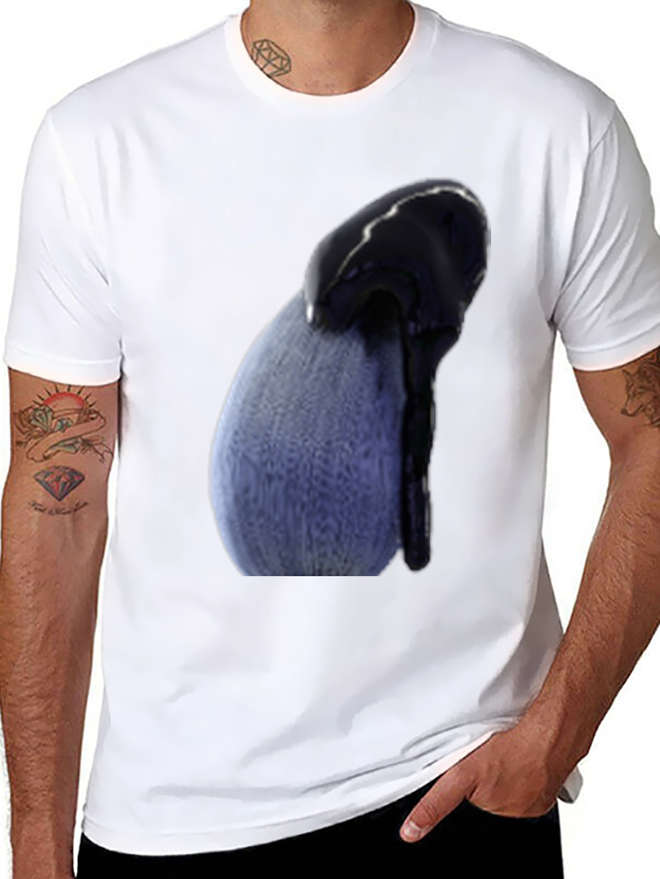 Unique Egg & Dripping Paint Graphic Tee