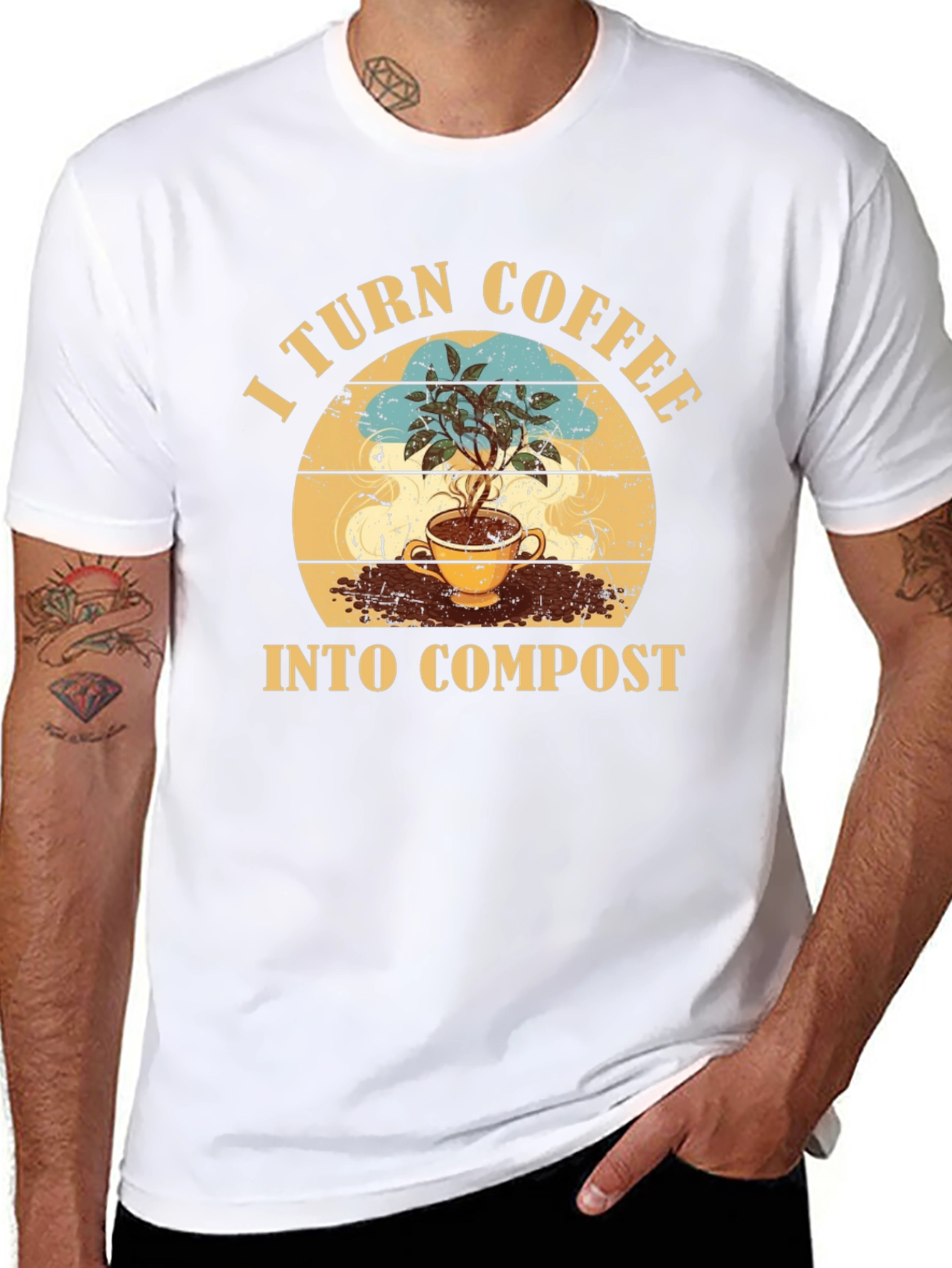 I Turn Coffee Into Compost T-Shirt - Gardening Tee