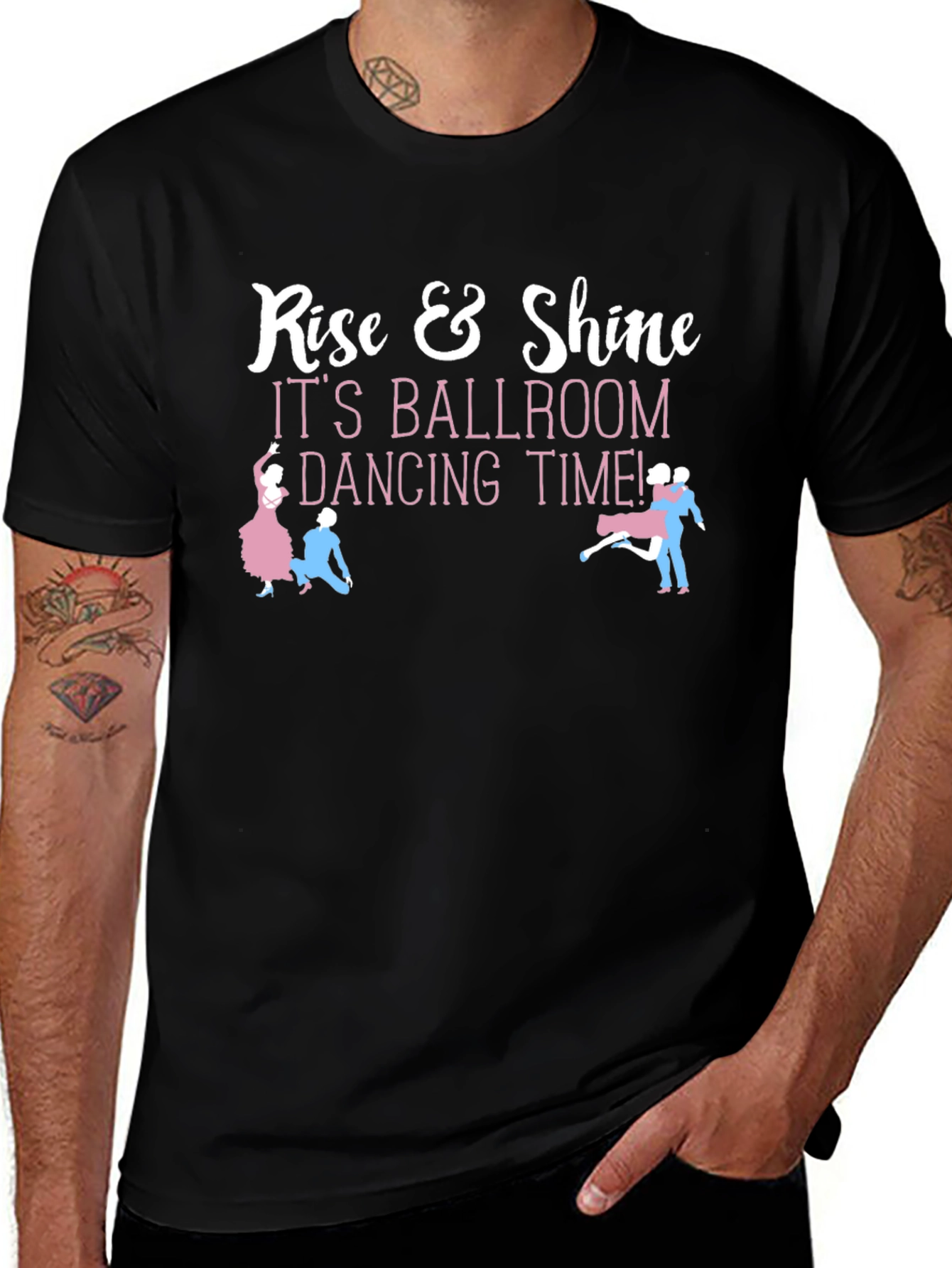Rise & Shine Ballroom Dancing Time Black T-Shirt