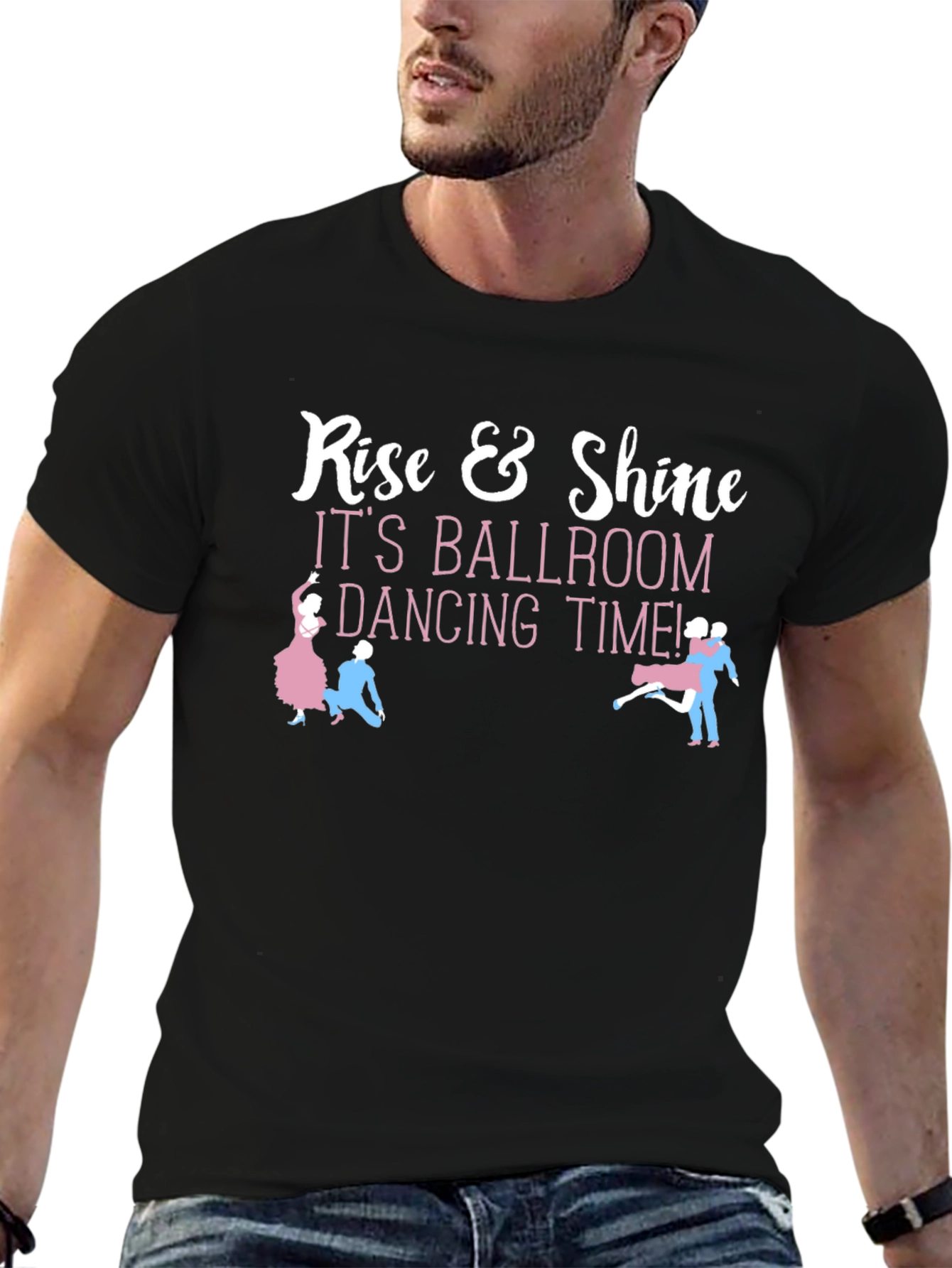 Rise & Shine Ballroom Dancing Time Black T-Shirt