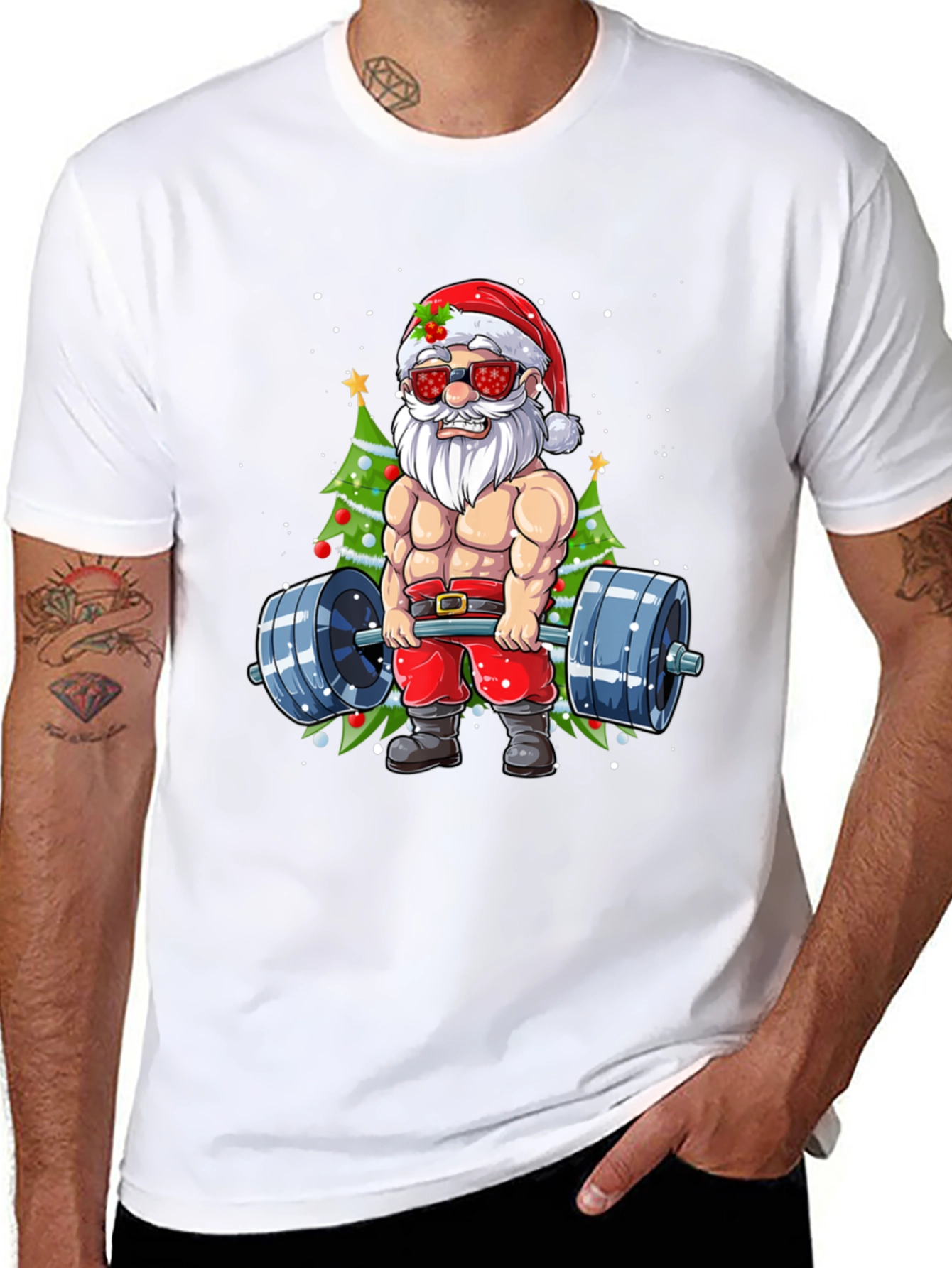 Santa Claus Gym Workout T-Shirt