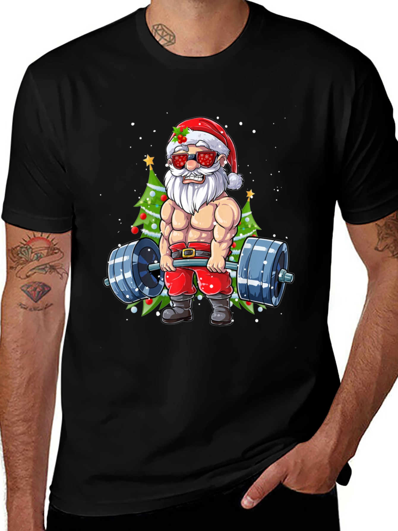Santa Claus Gym Workout T-Shirt