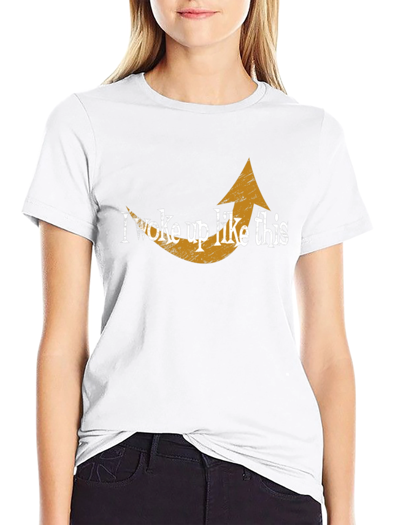 I Woke Up Like This Graphic Tee - Black