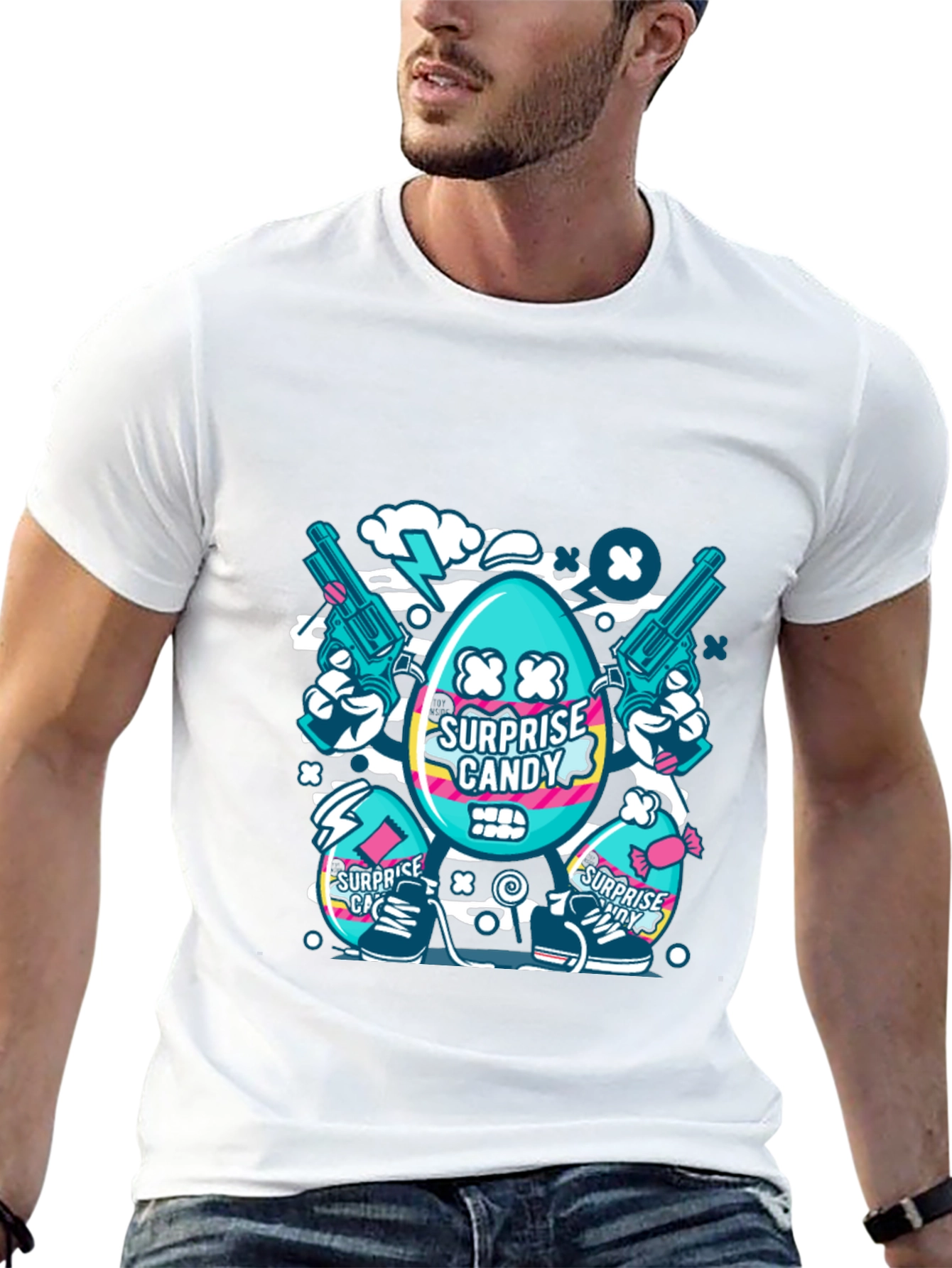 Surprise Candy Graphic T-Shirt - Funky Streetwear