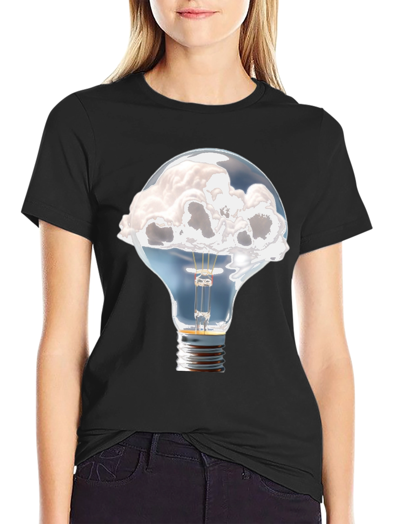 Cloud Idea Light Bulb Graphic Tee