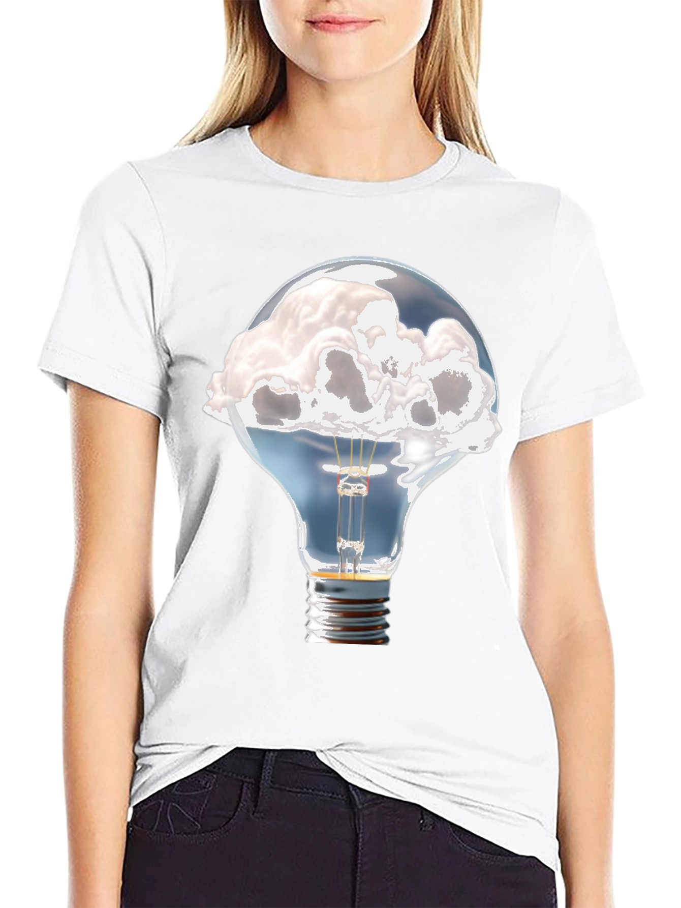 Cloud Idea Light Bulb Graphic Tee