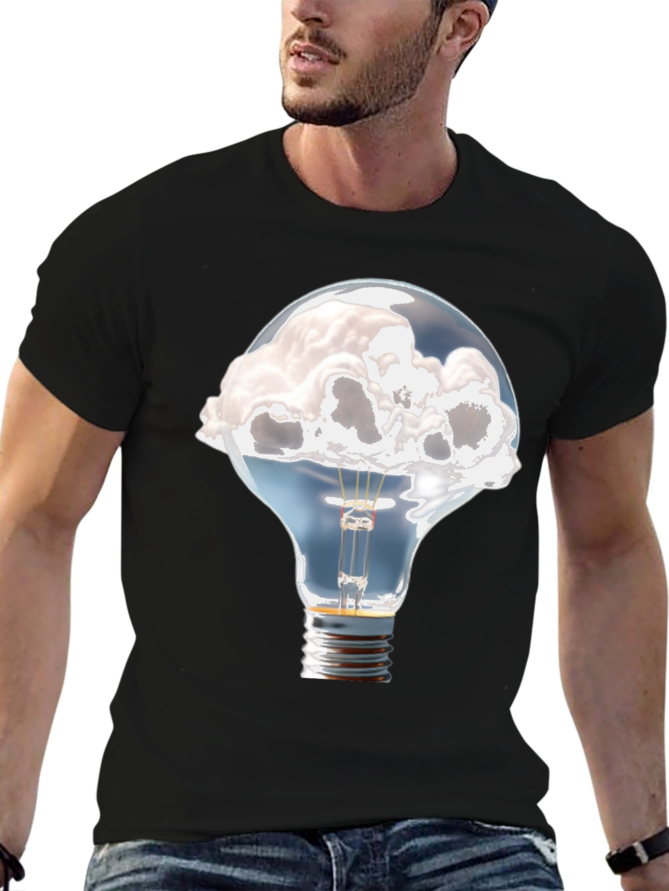 Cloud Idea Light Bulb Graphic Tee