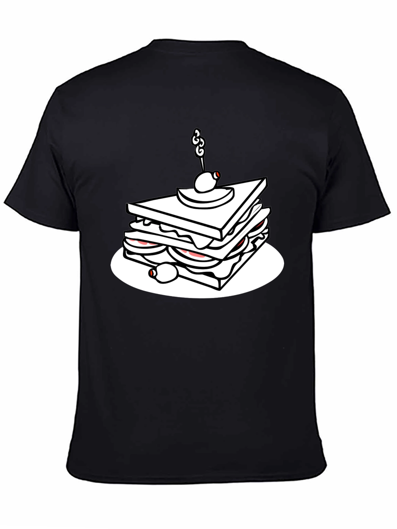 Sandwich Graphic Black T-Shirt - Casual Tee