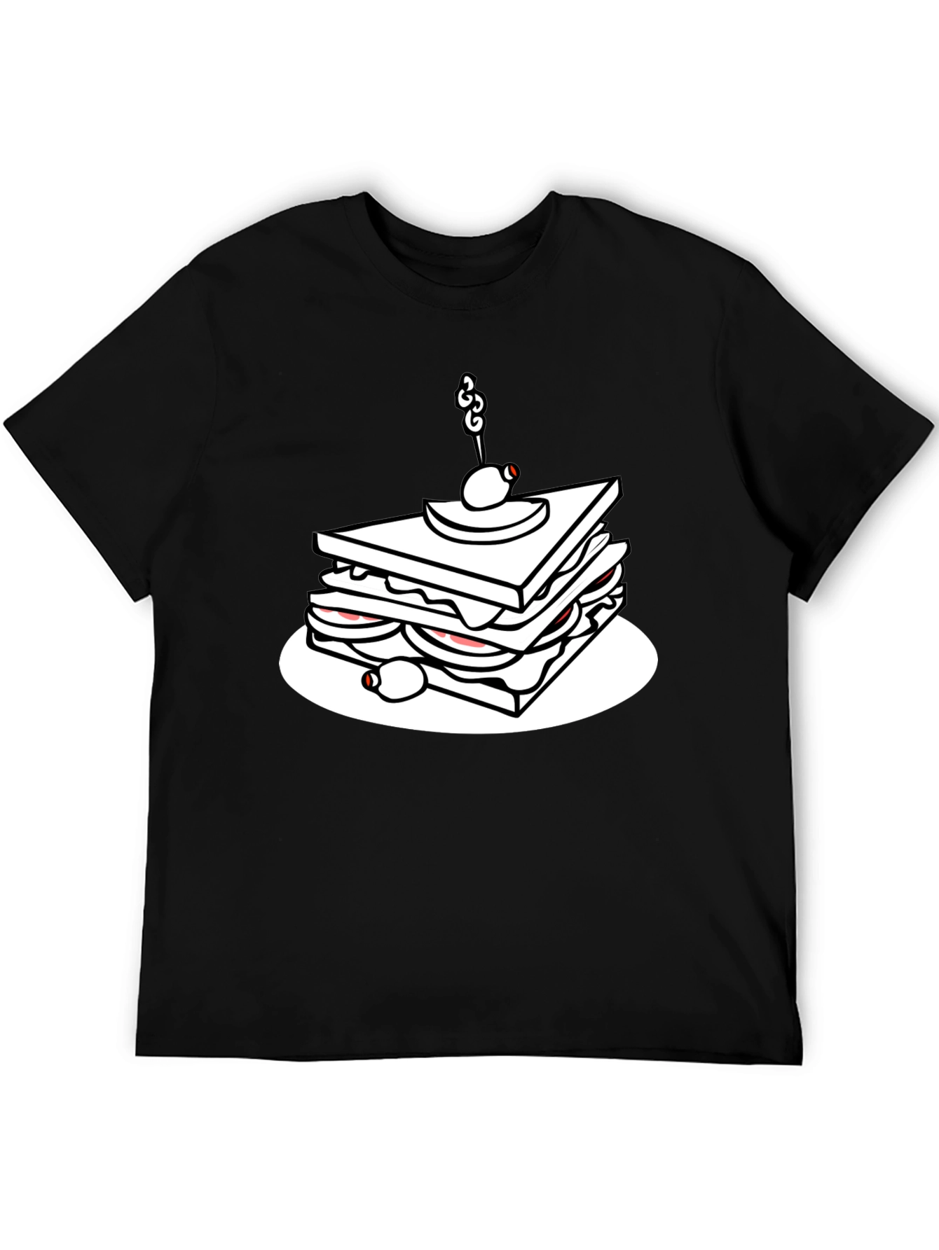 Sandwich Graphic Black T-Shirt - Casual Tee
