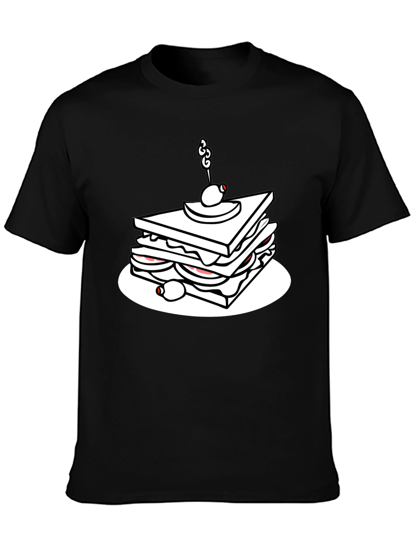 Sandwich Graphic Black T-Shirt - Casual Tee