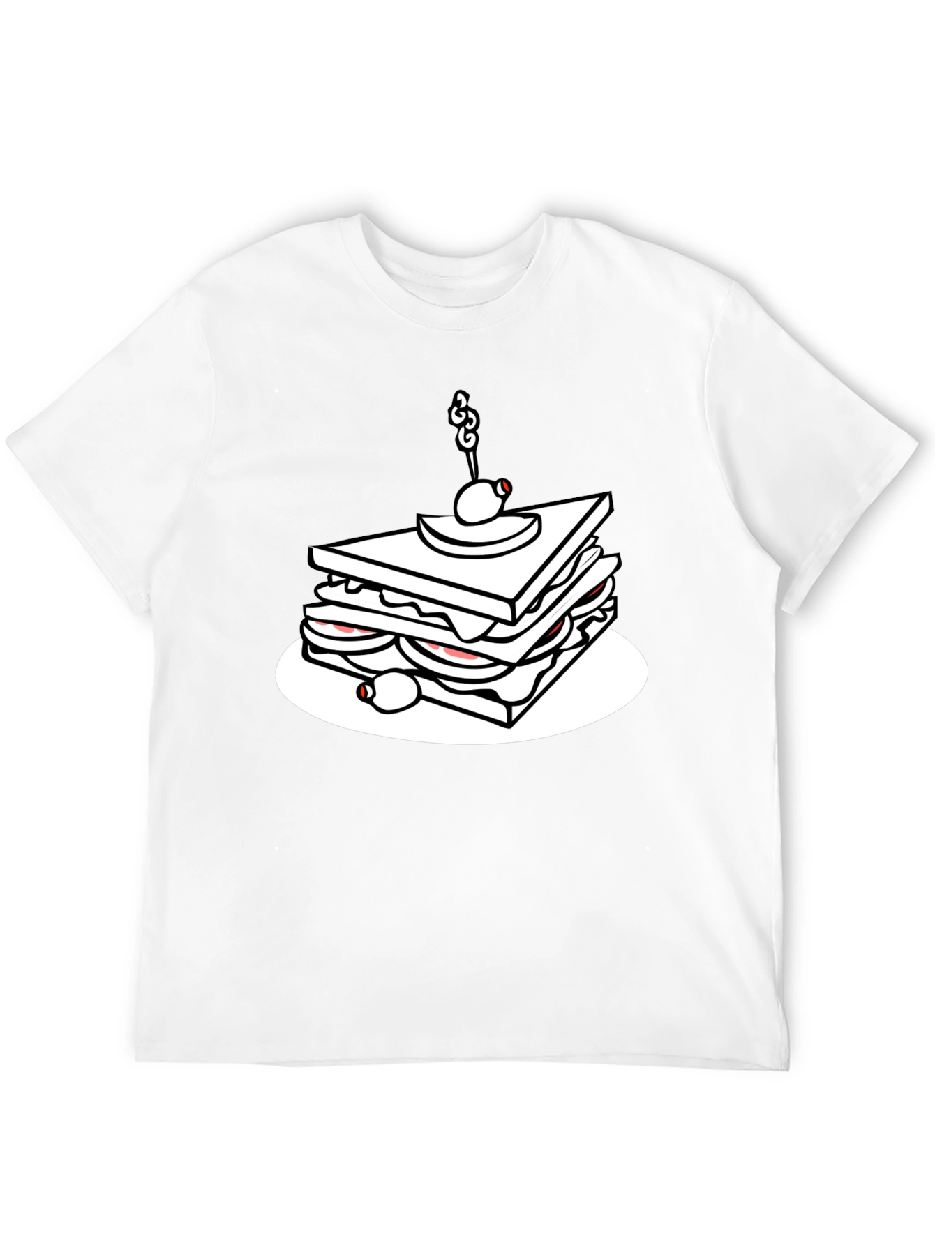 Sandwich Graphic Black T-Shirt - Casual Tee