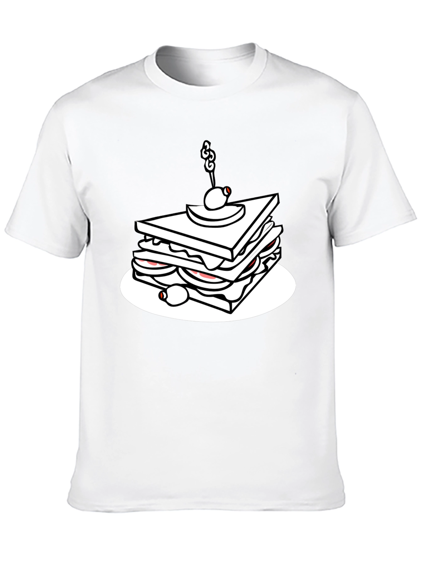 Sandwich Graphic Black T-Shirt - Casual Tee