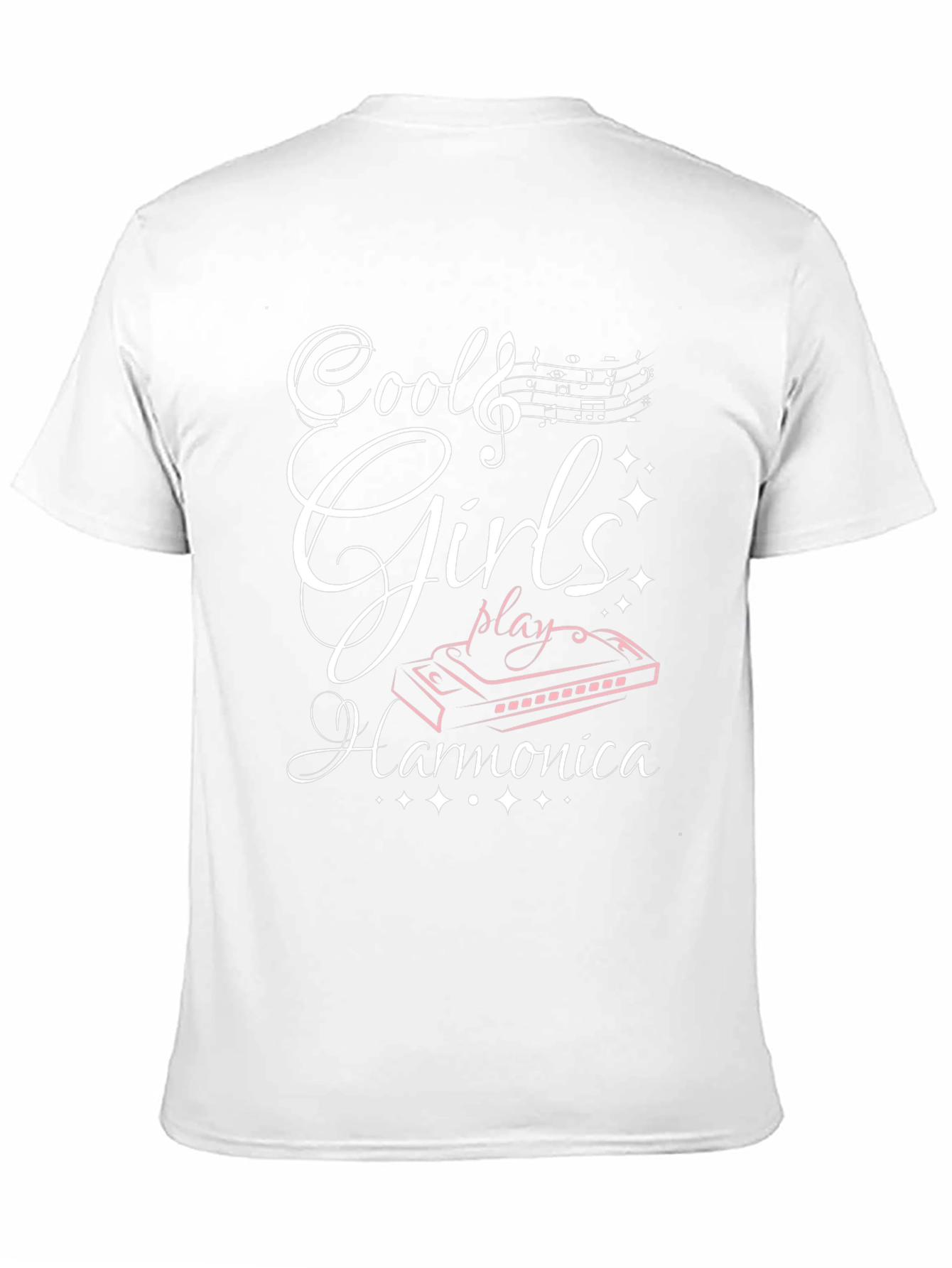 Cool Girls Play Harmonica Black T-Shirt