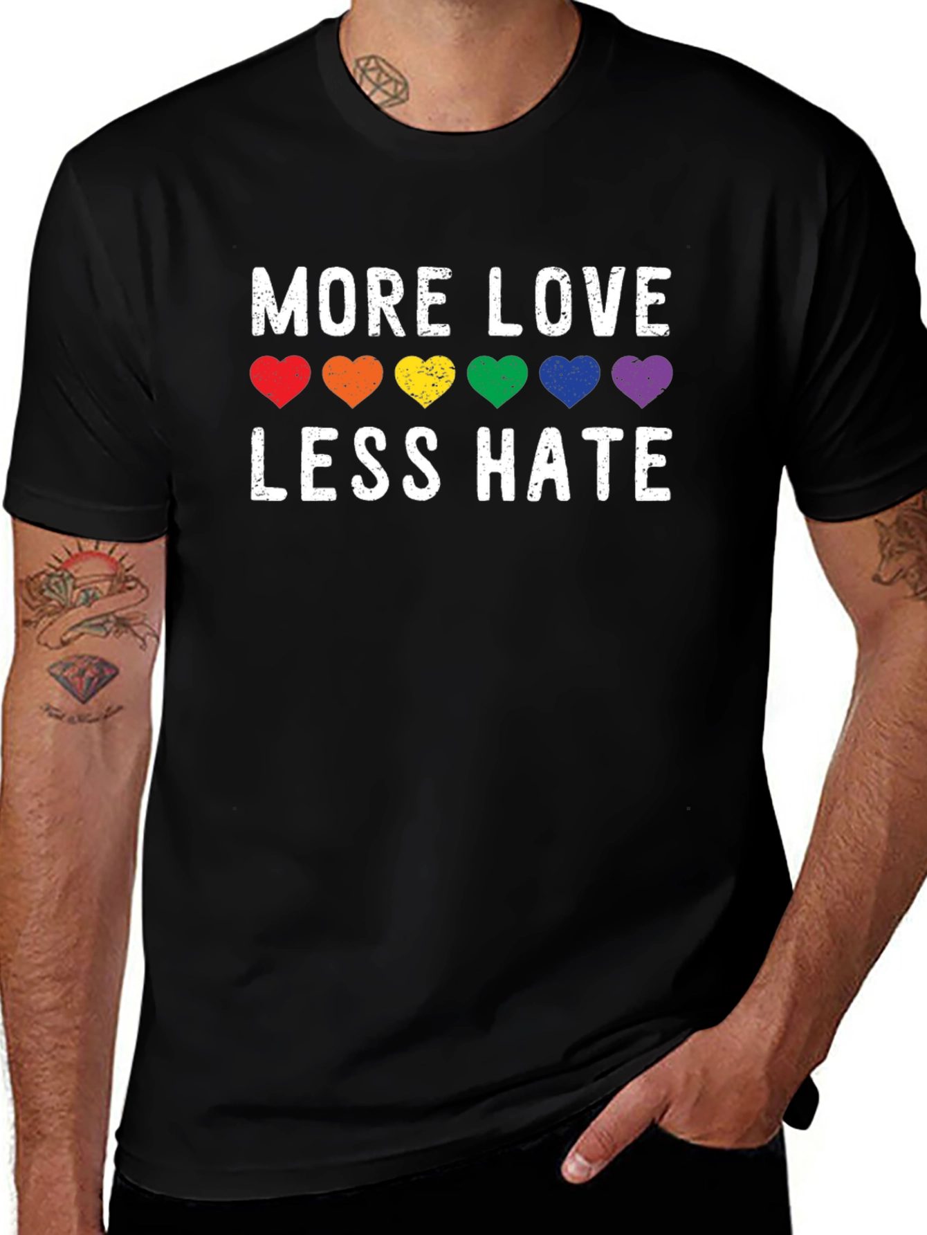 More Love Less Hate LGBT Pride T-Shirt