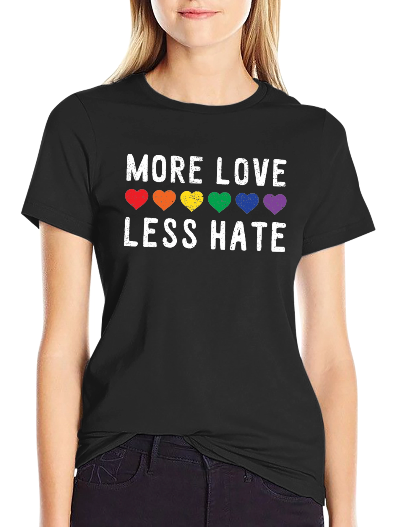 More Love Less Hate LGBT Pride T-Shirt