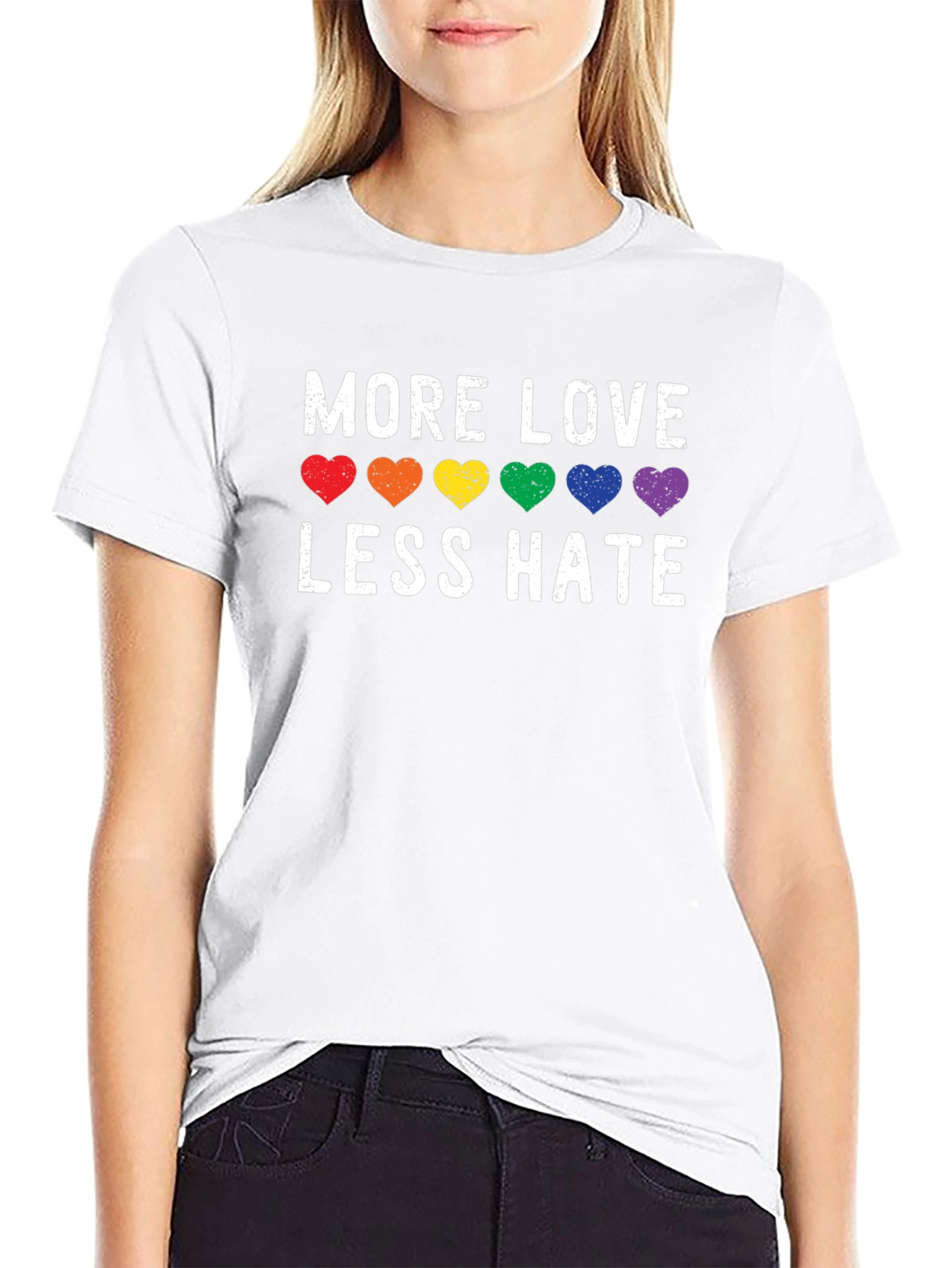 More Love Less Hate LGBT Pride T-Shirt