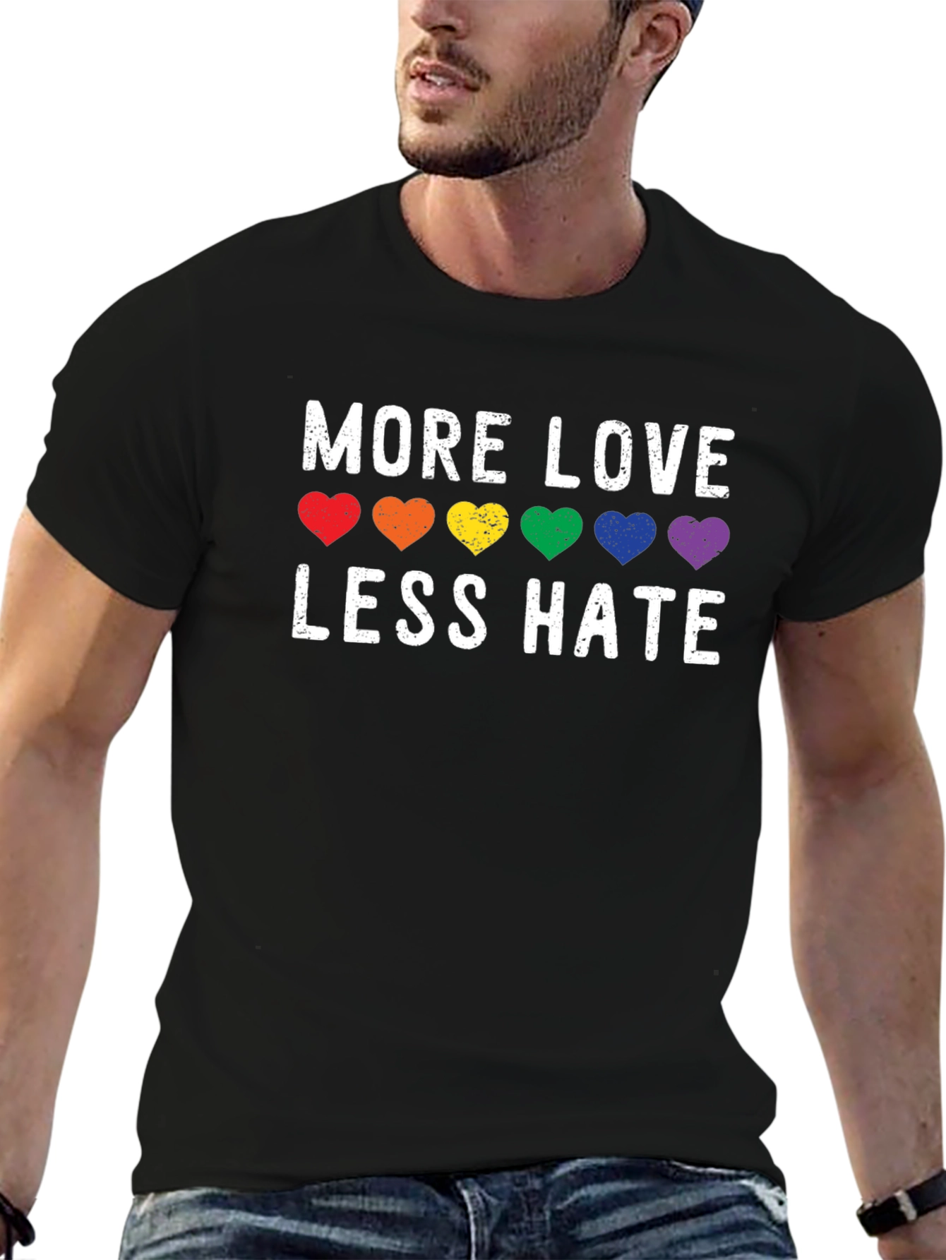 More Love Less Hate LGBT Pride T-Shirt