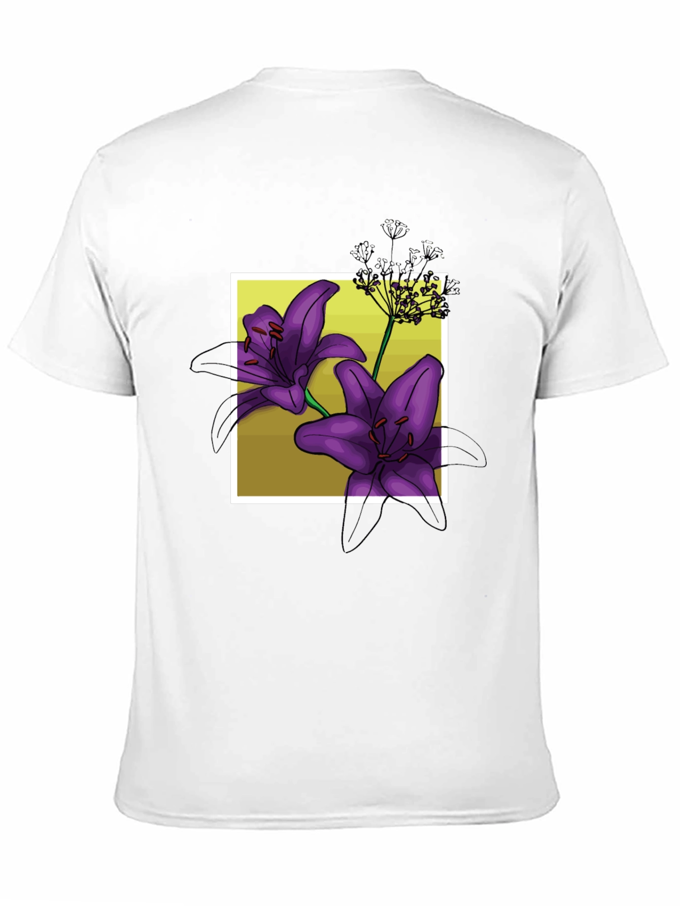 Floral Lily Graphic Black T-Shirt
