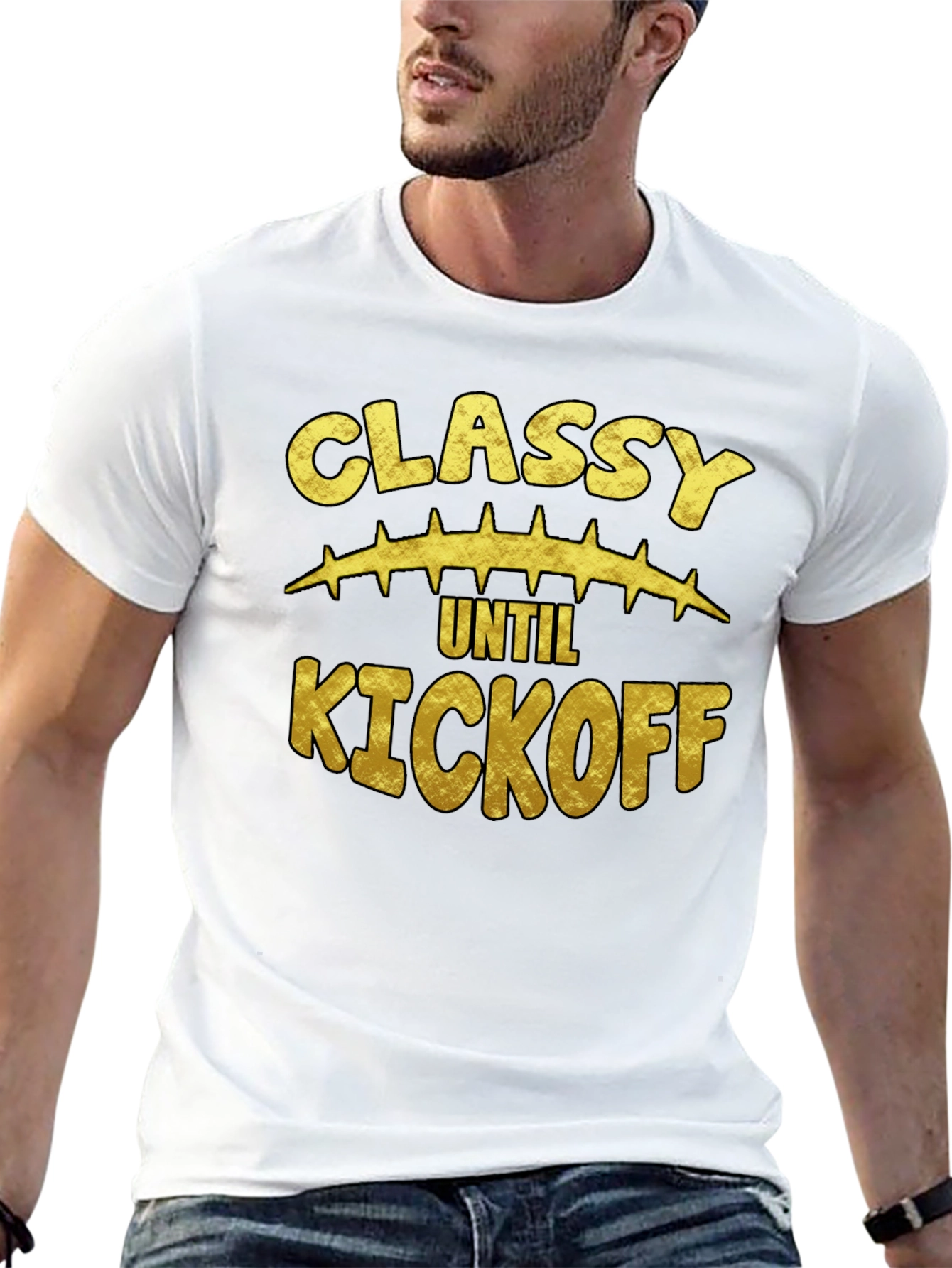 Classy Until Kickoff Black Graphic T-Shirt