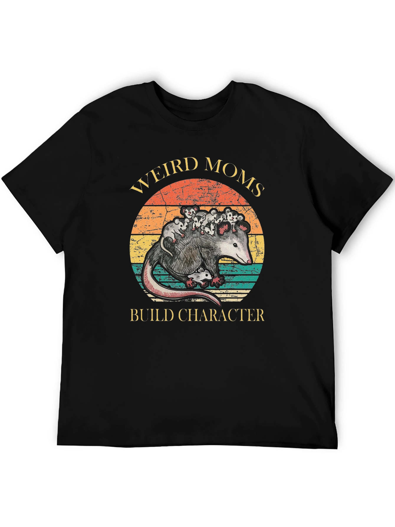 Weird Moms Build Character Opossum Graphic Tee