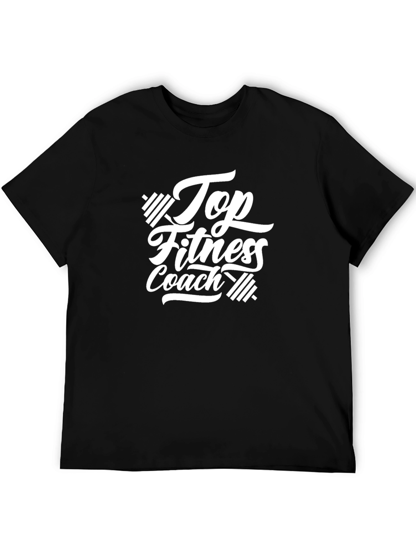 Top Fitness Coach Black Graphic T-Shirt