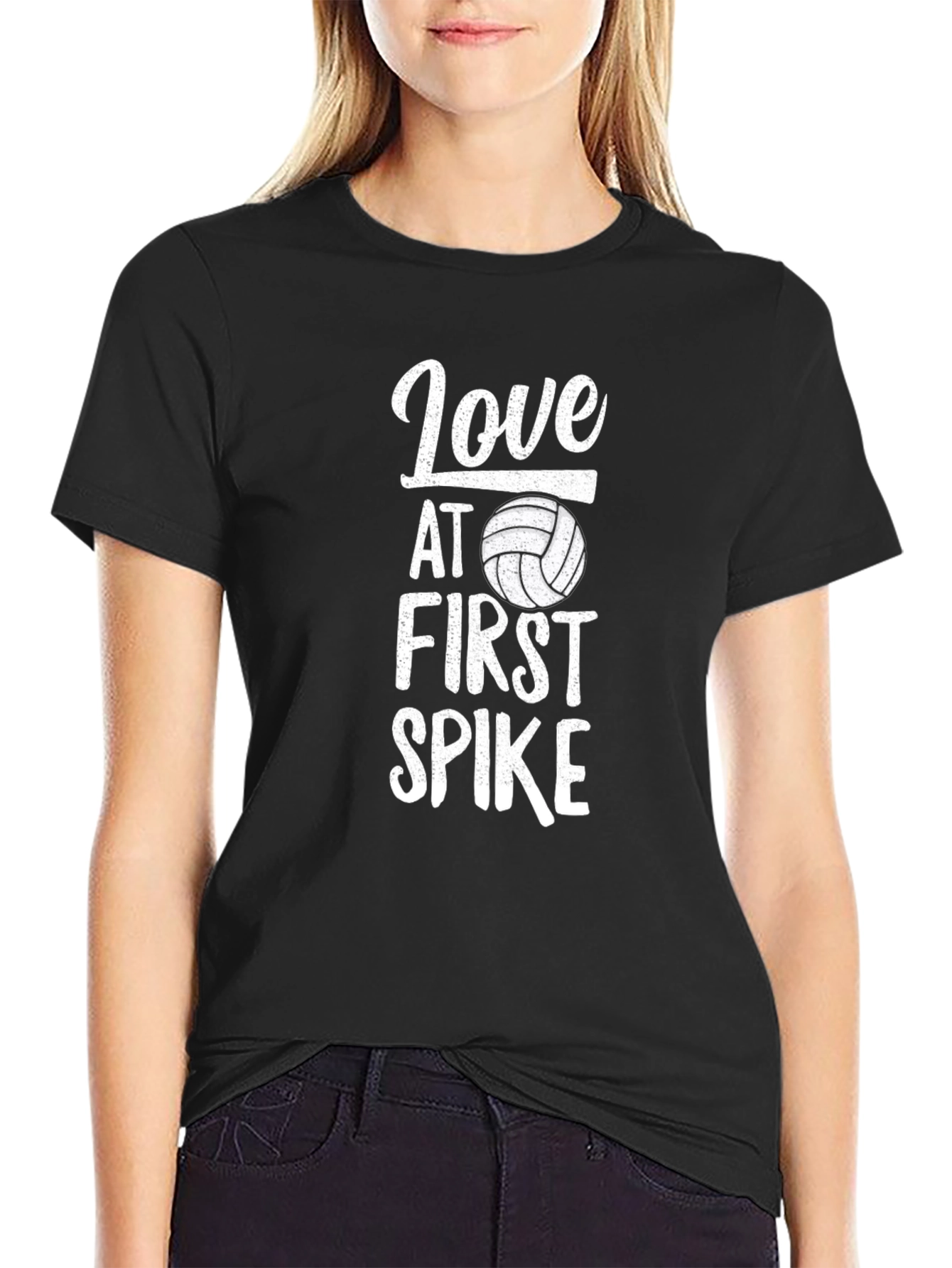 Love at First Spike Volleyball Graphic Tee