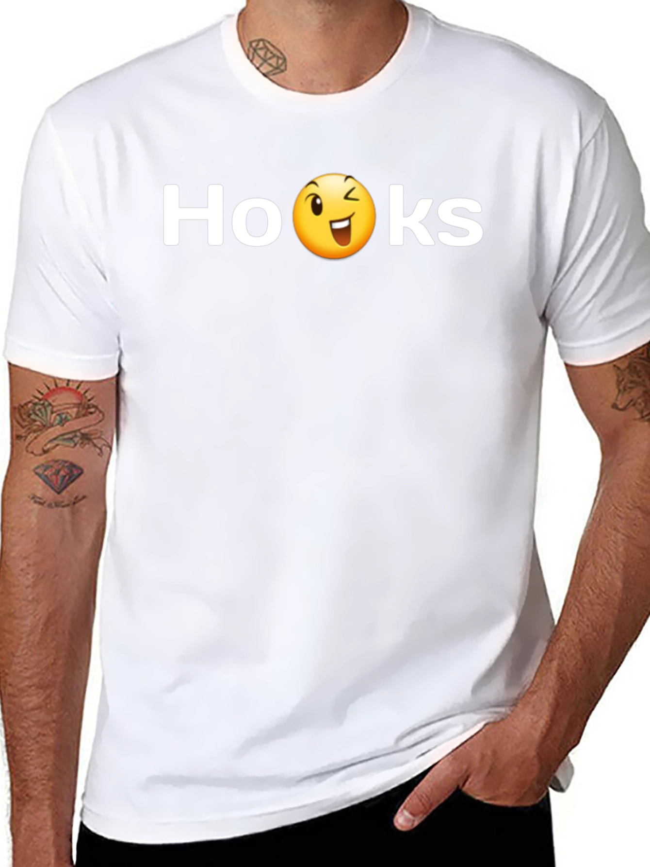 Hooks Funny Emoji Wink Tee