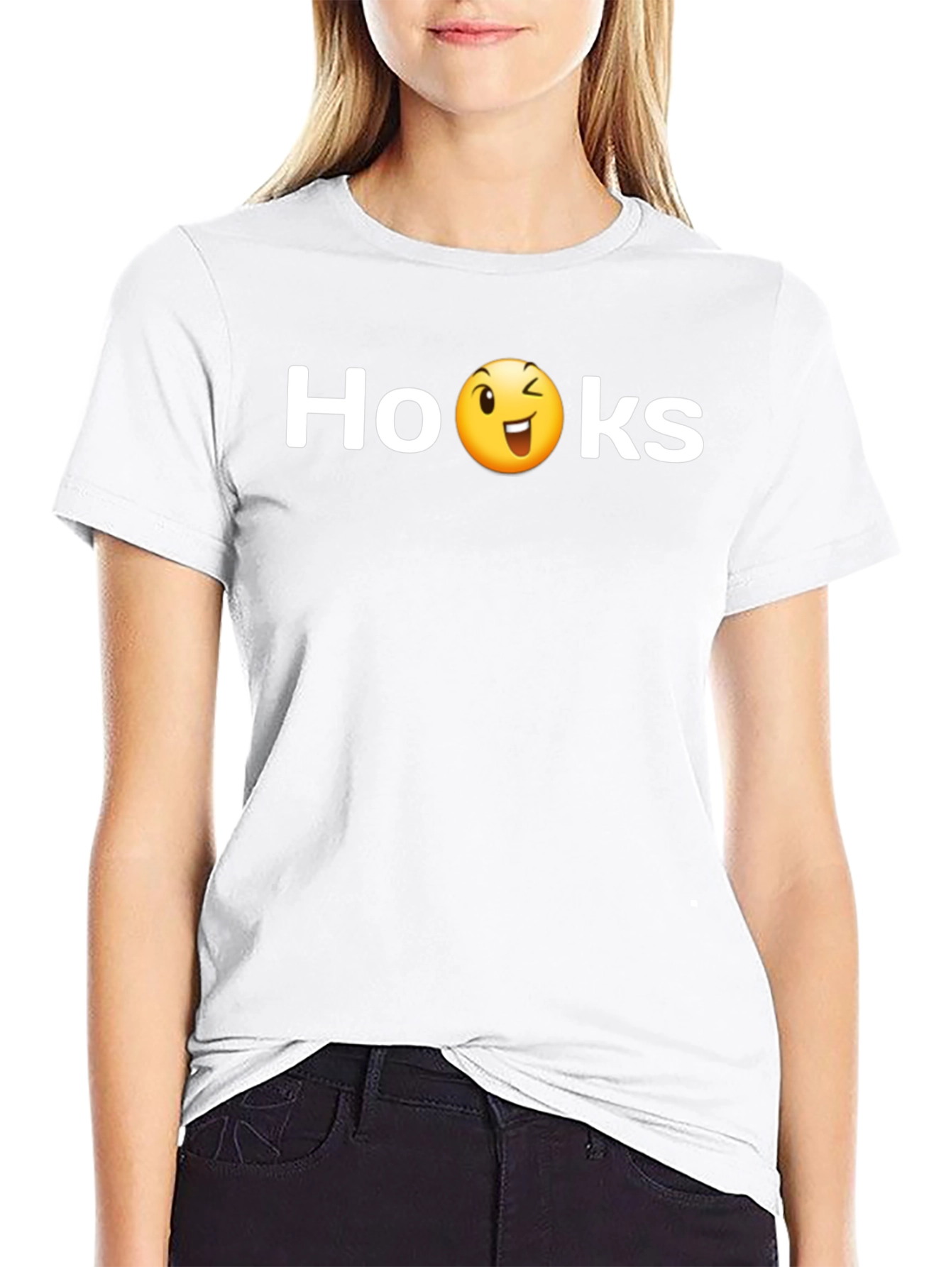 Hooks Funny Emoji Wink Tee