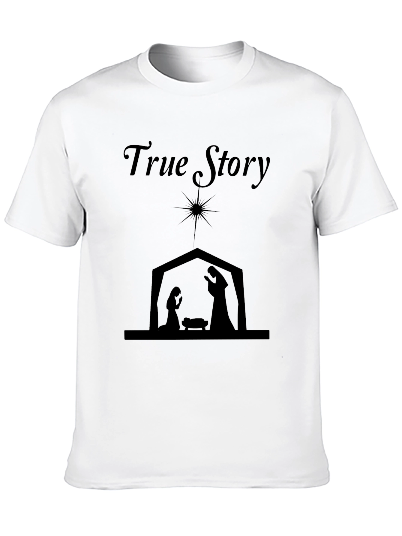 True Story Nativity Scene Black T-Shirt